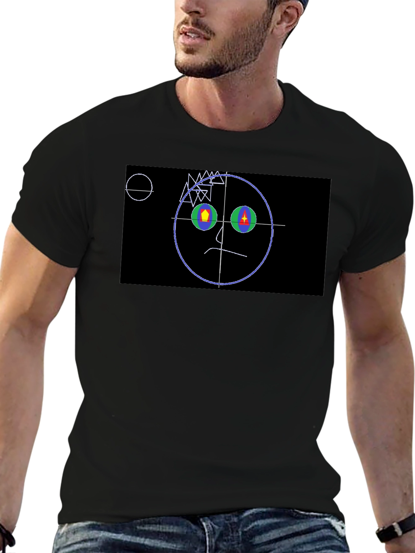 Abstract Face Graphic T-Shirt