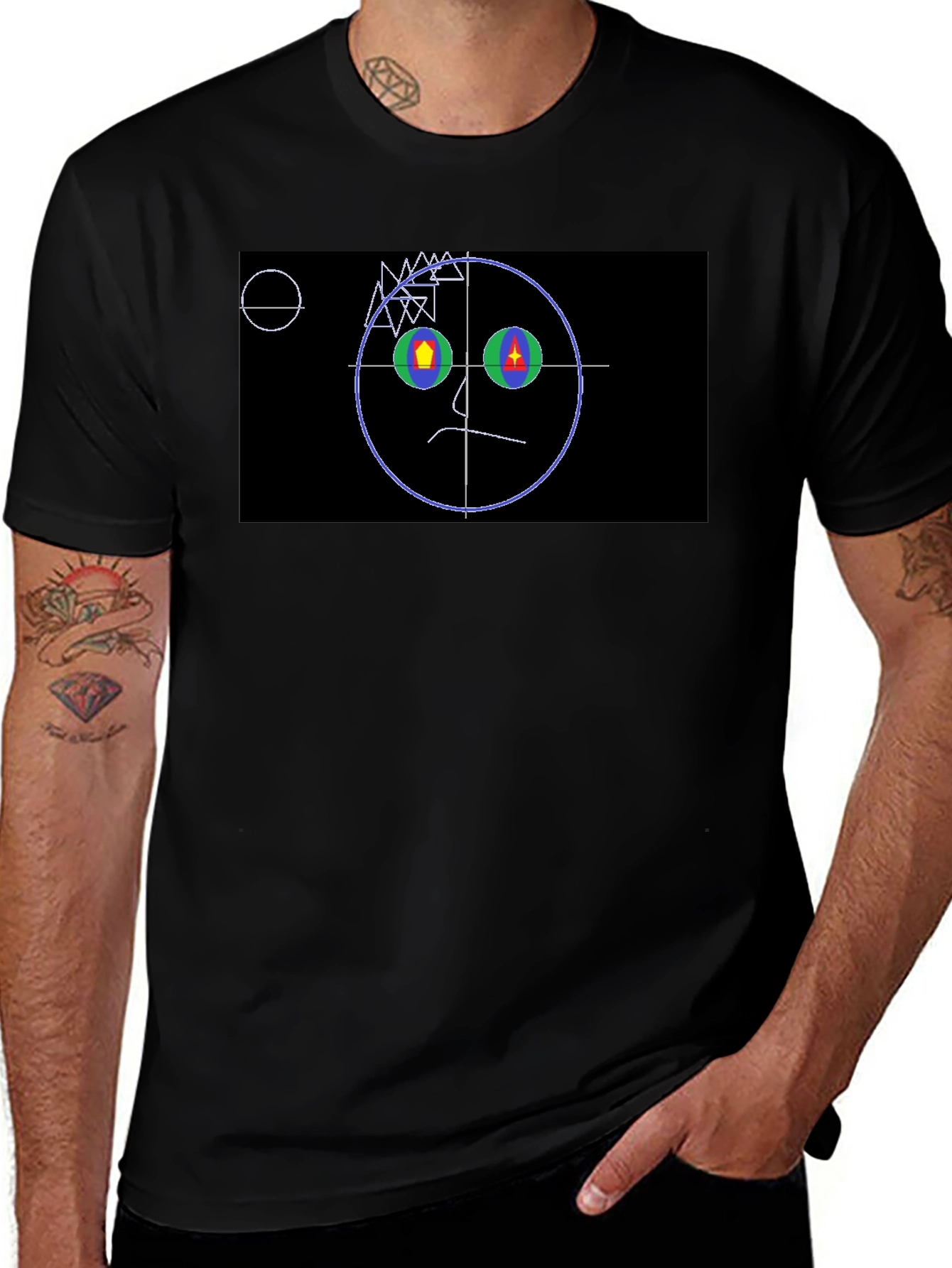 Abstract Face Graphic T-Shirt