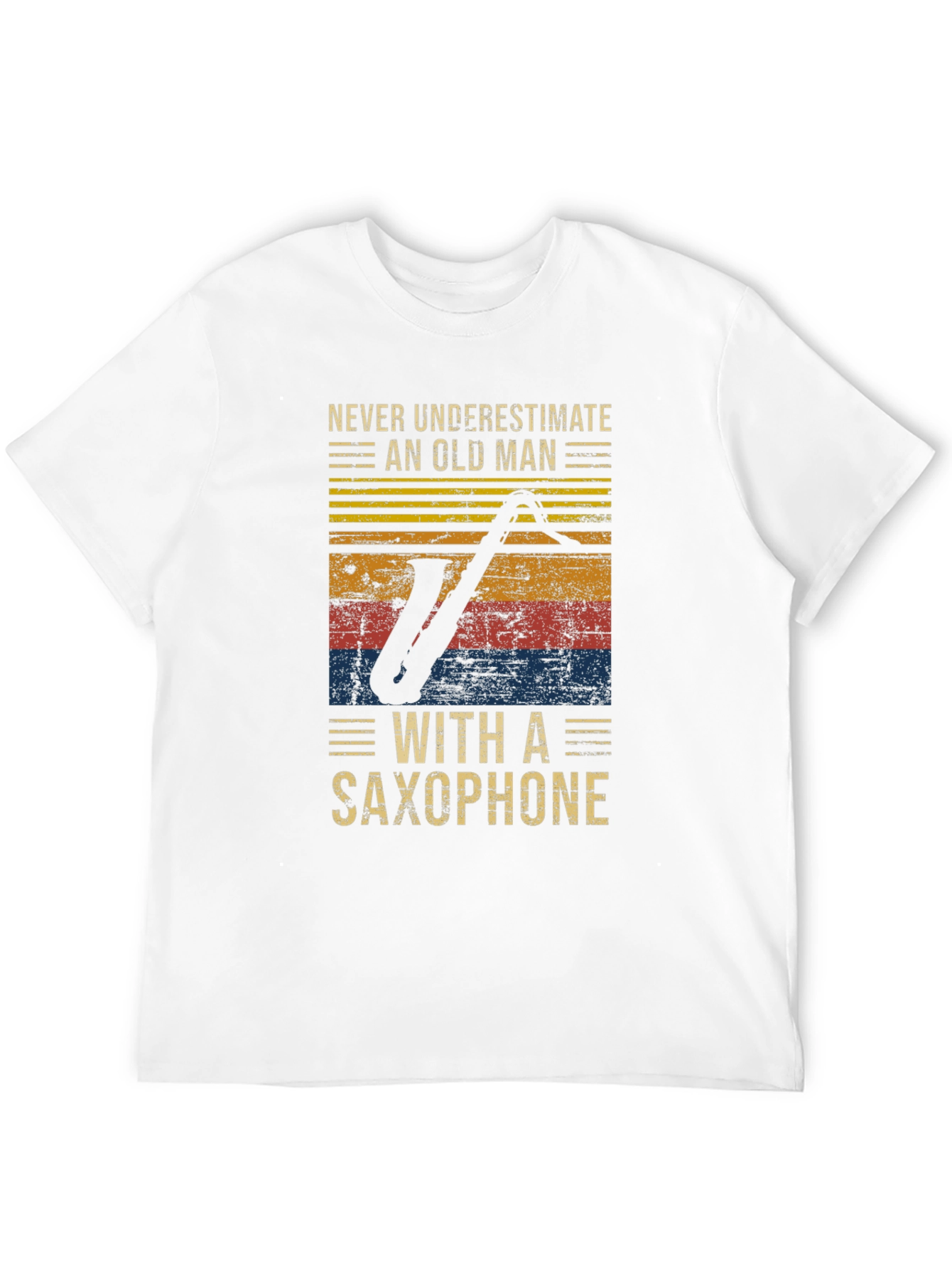 Old Man Saxophone Graphic T-Shirt - Black