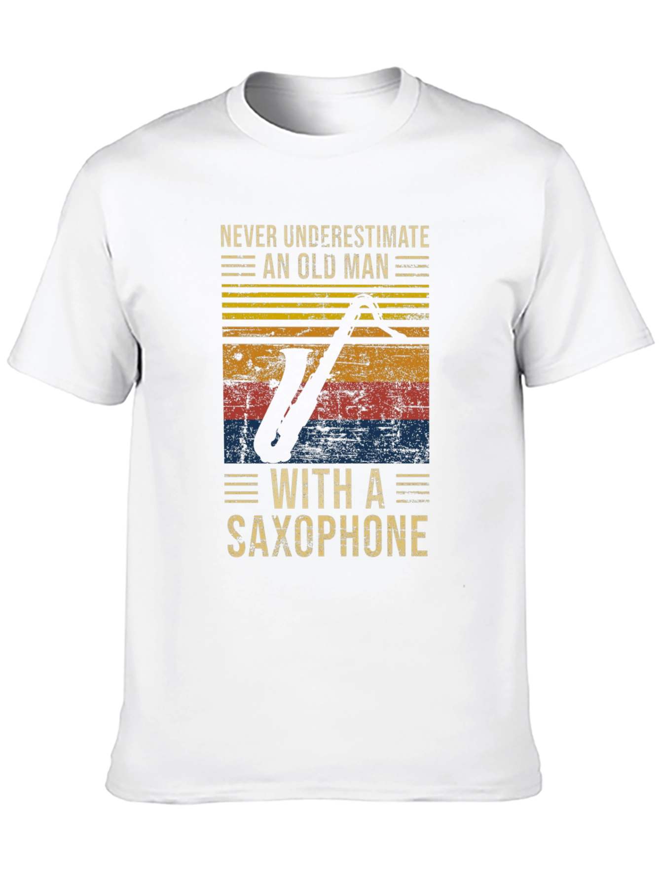 Old Man Saxophone Graphic T-Shirt - Black