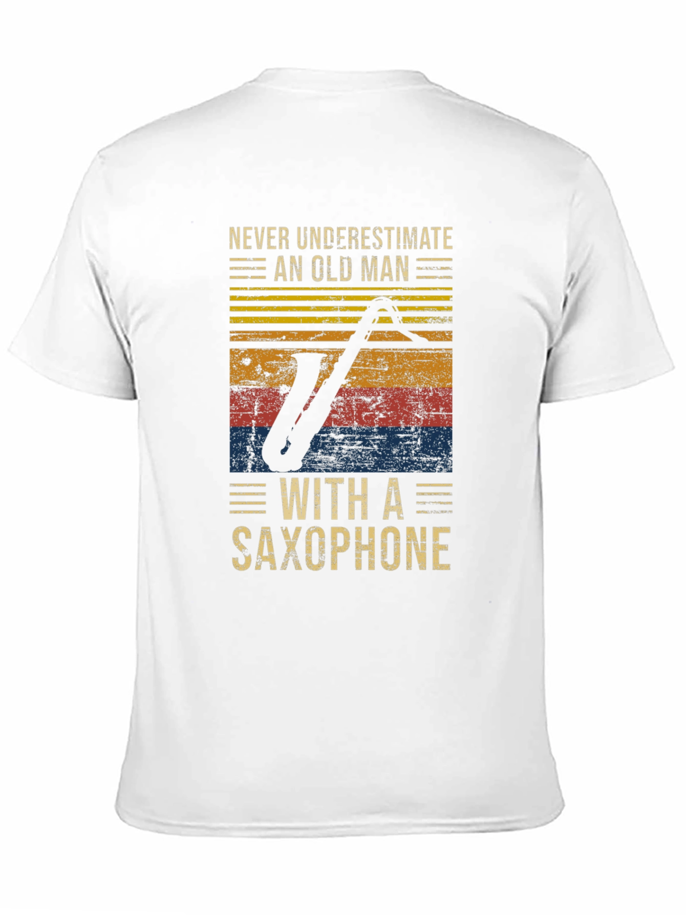 Old Man Saxophone Graphic T-Shirt - Black