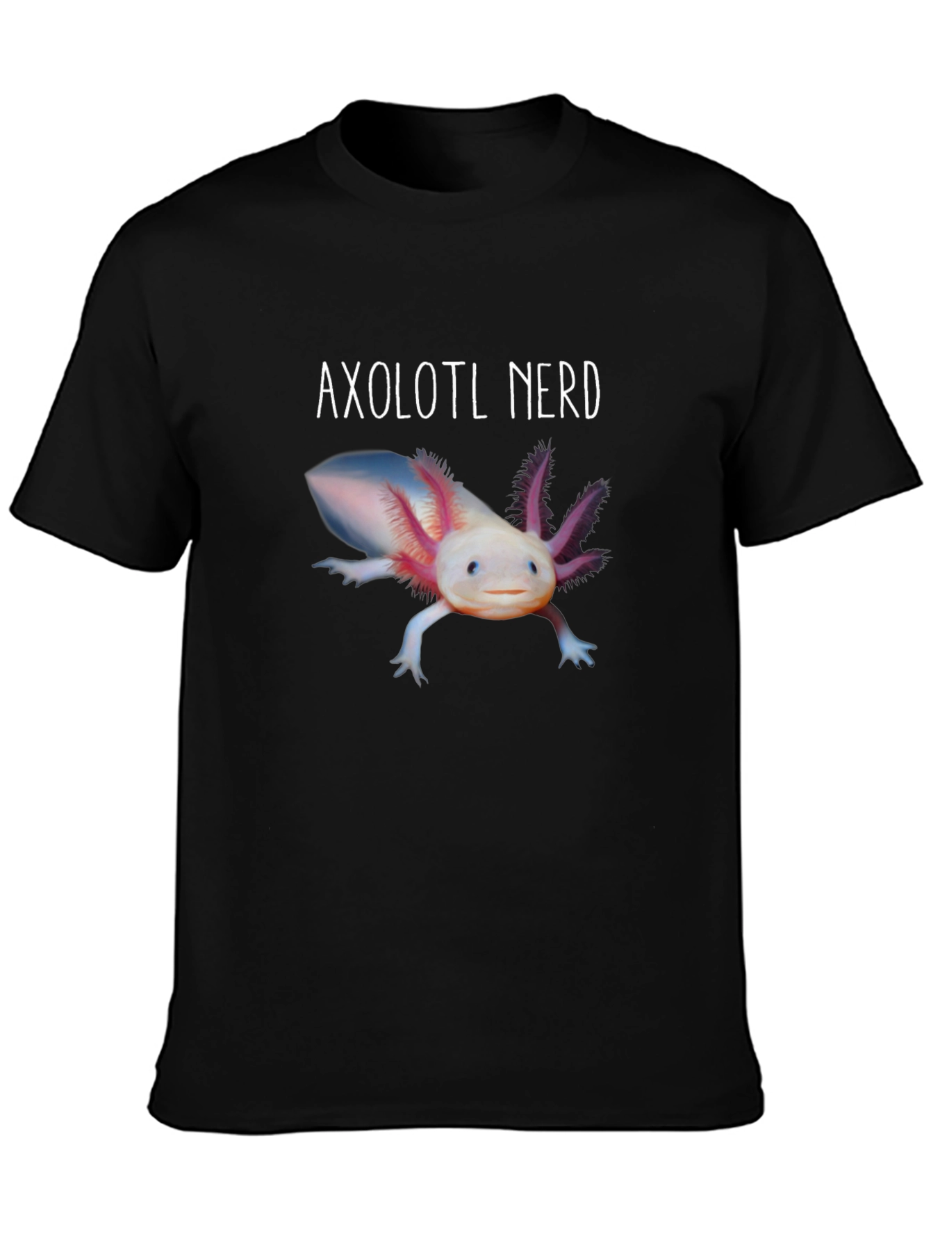 Axolotl Nerd Graphic T-Shirt - Black Cotton Tee