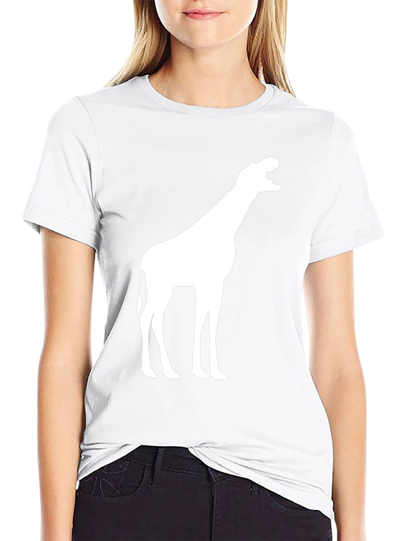 Mens Black T-Shirt with Giraffe Design