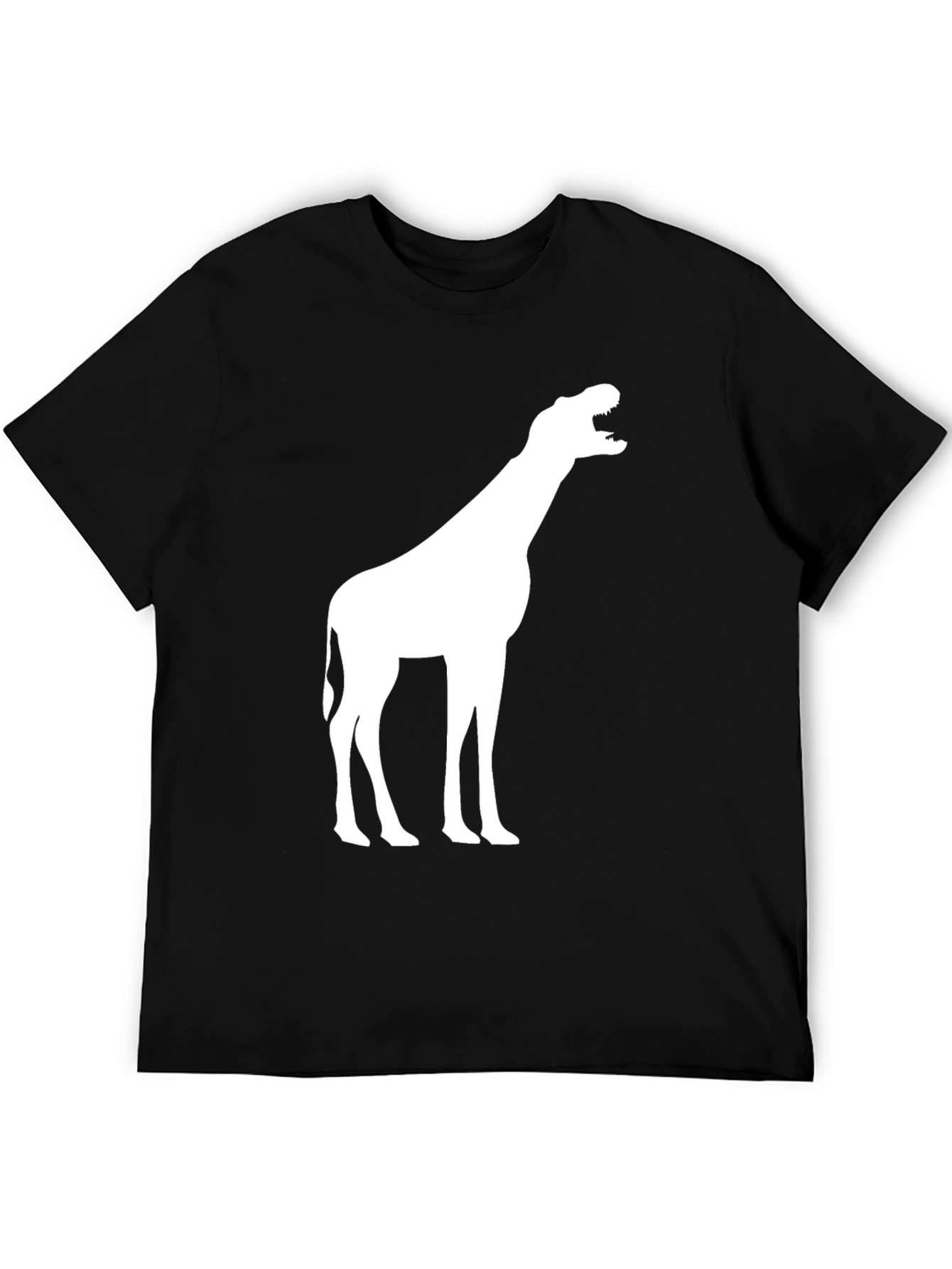Mens Black T-Shirt with Giraffe Design