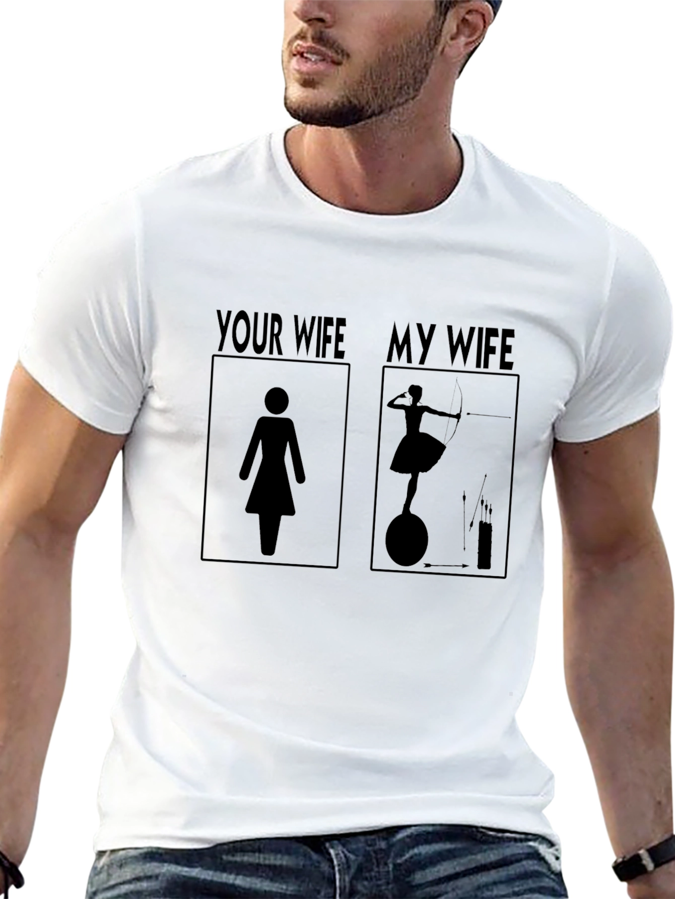 Humorous My Wife Archer Graphic Tee - Novelty