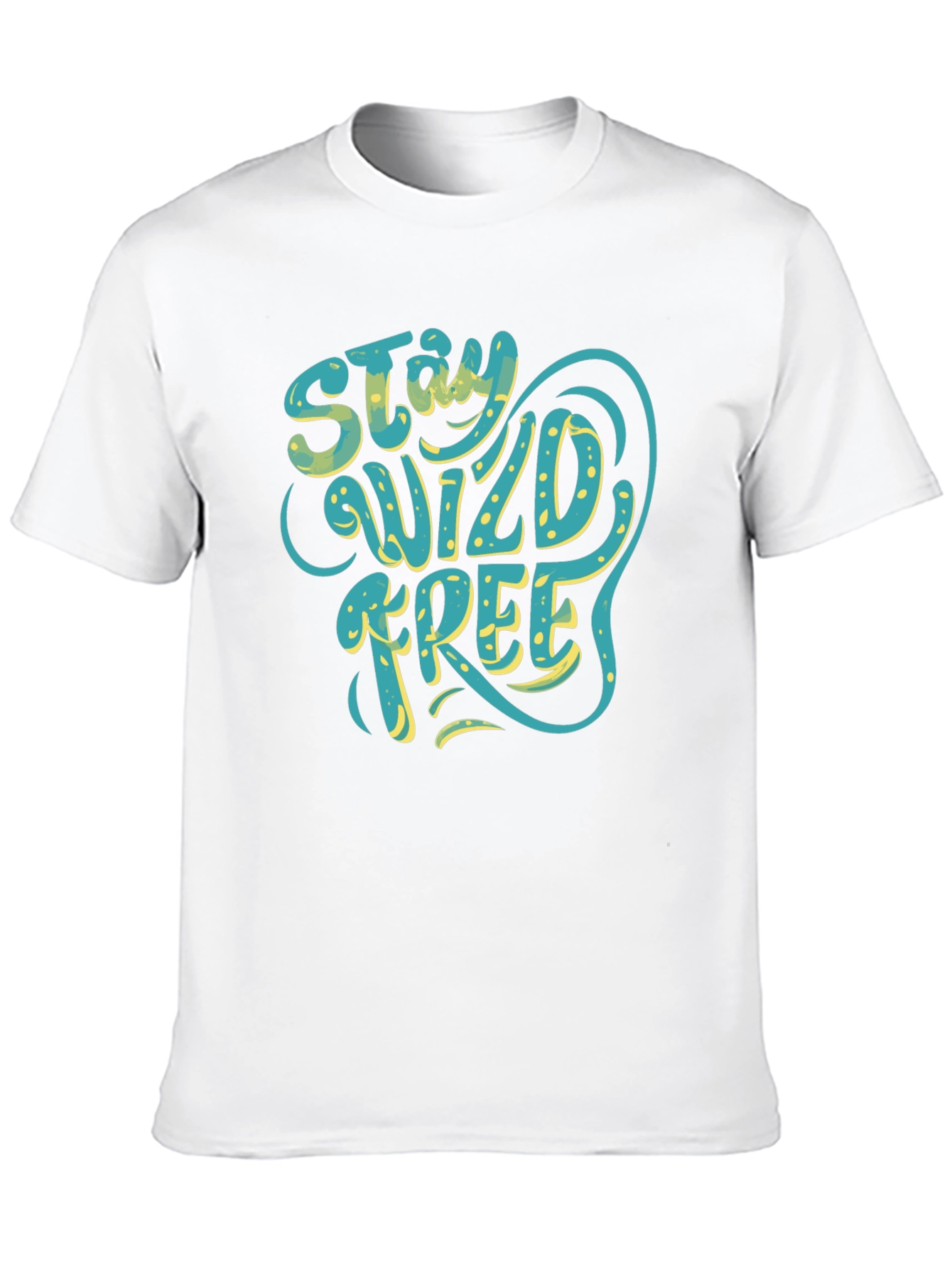 Stay Wild Free Graphic Tee - Black Cotton T-Shirt