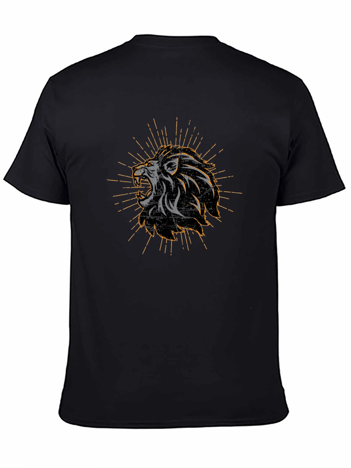 Lion Graphic Print Mens Black T-Shirt
