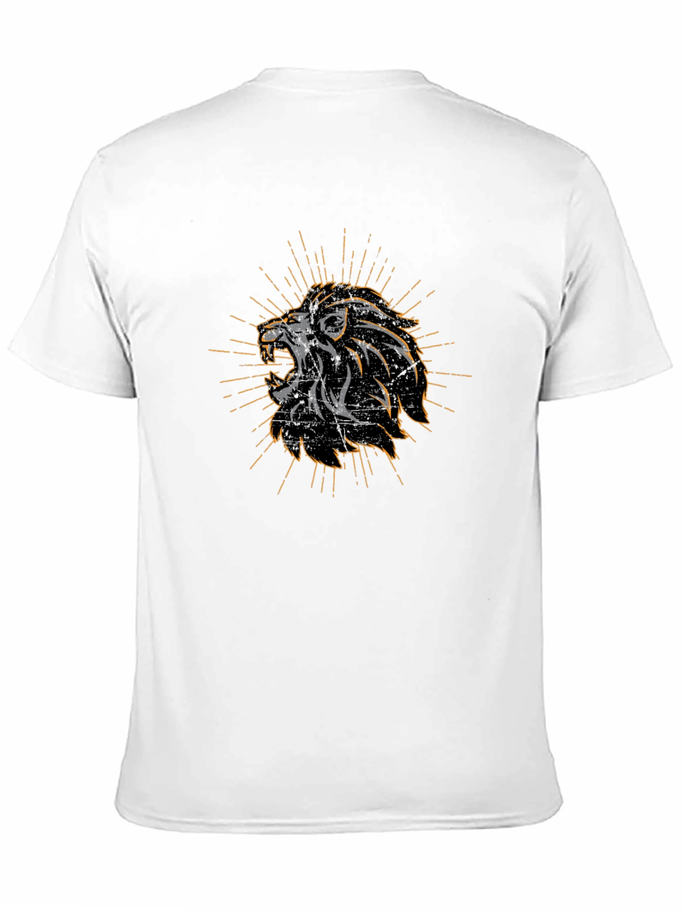 Lion Graphic Print Mens Black T-Shirt