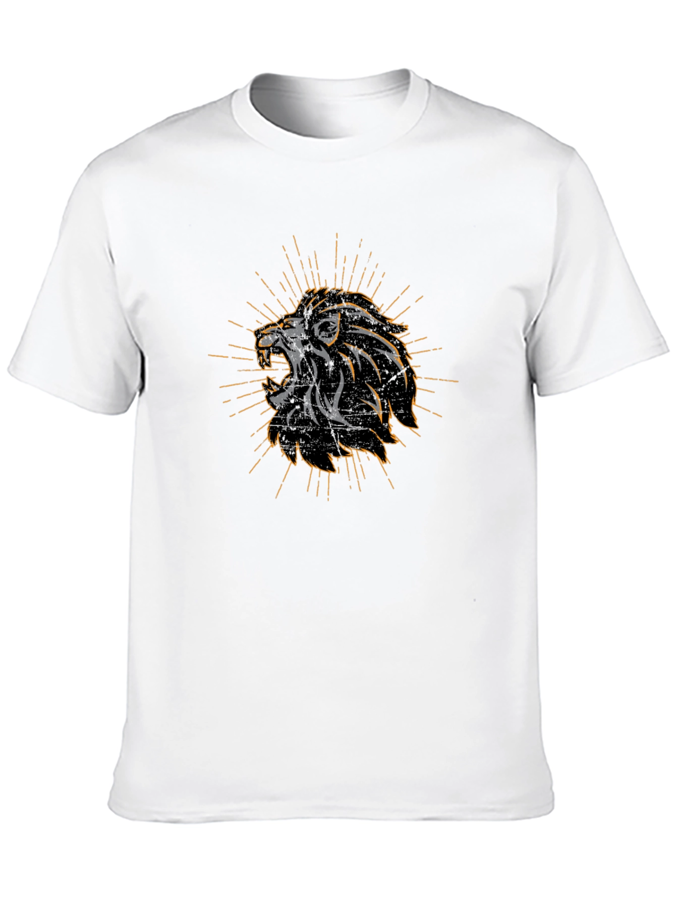 Lion Graphic Print Mens Black T-Shirt