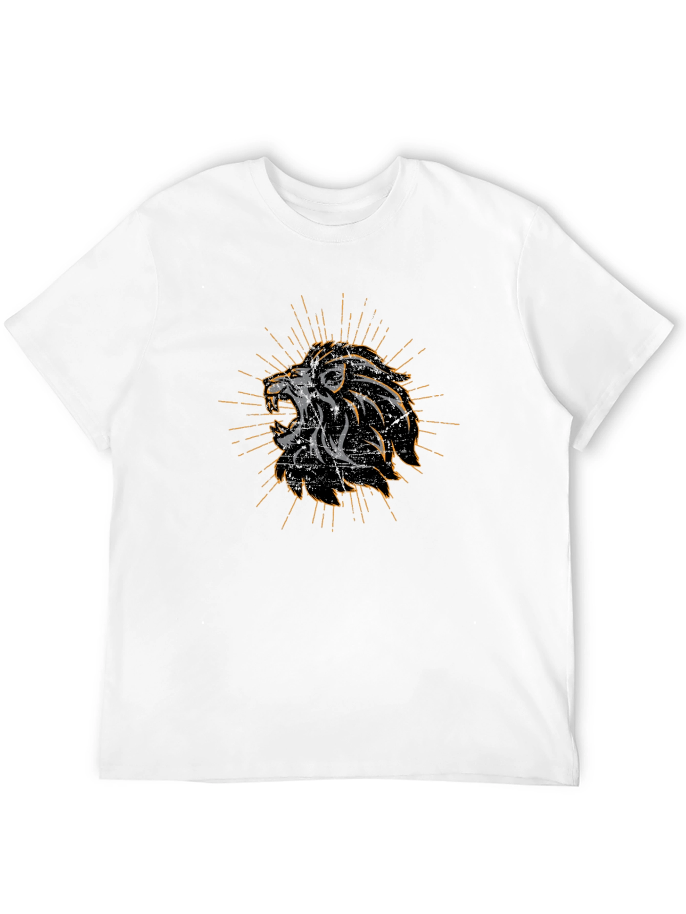 Lion Graphic Print Mens Black T-Shirt