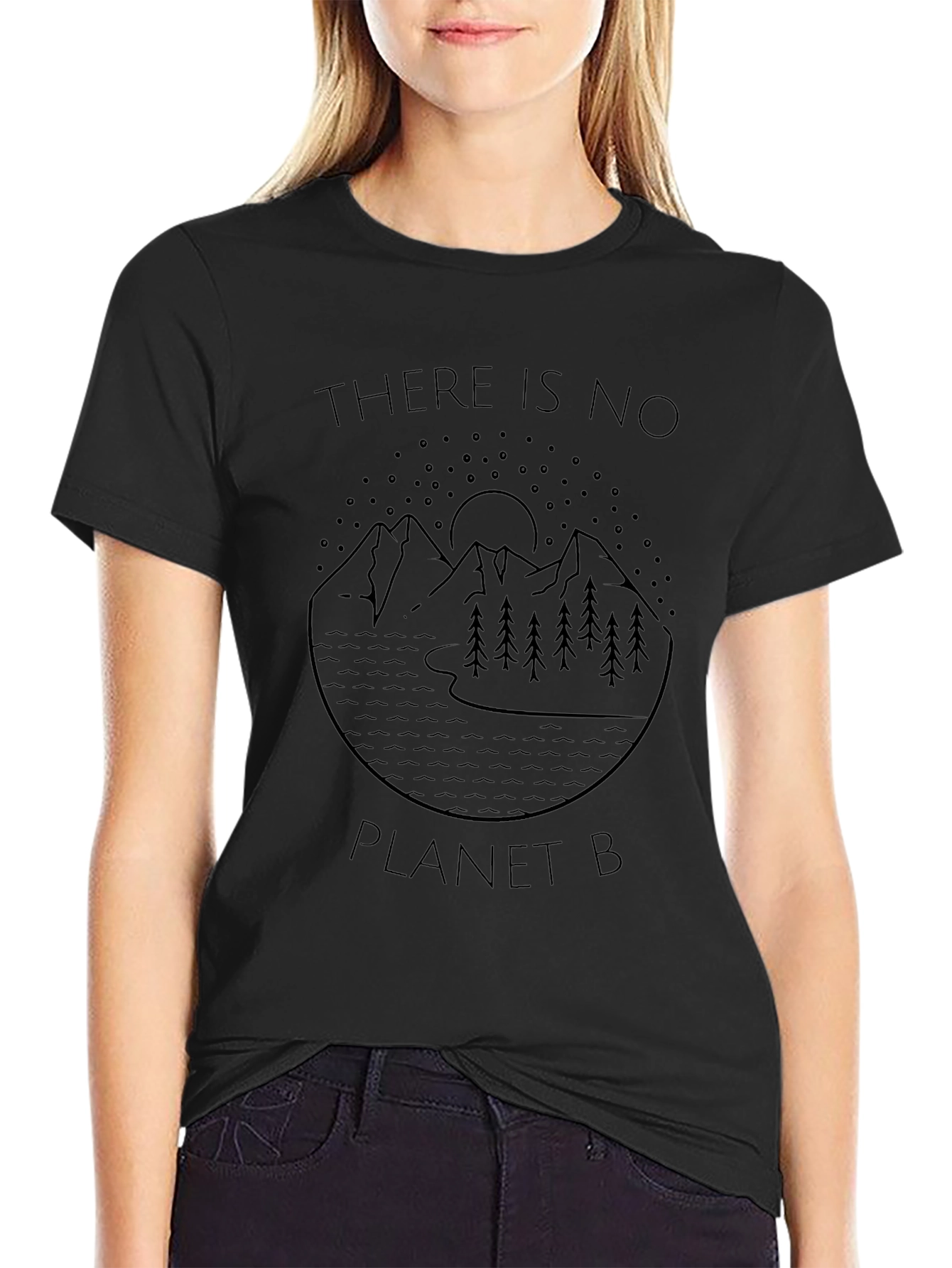 Eco-Friendly Black T-Shirt - No Planet B Graphic Tee