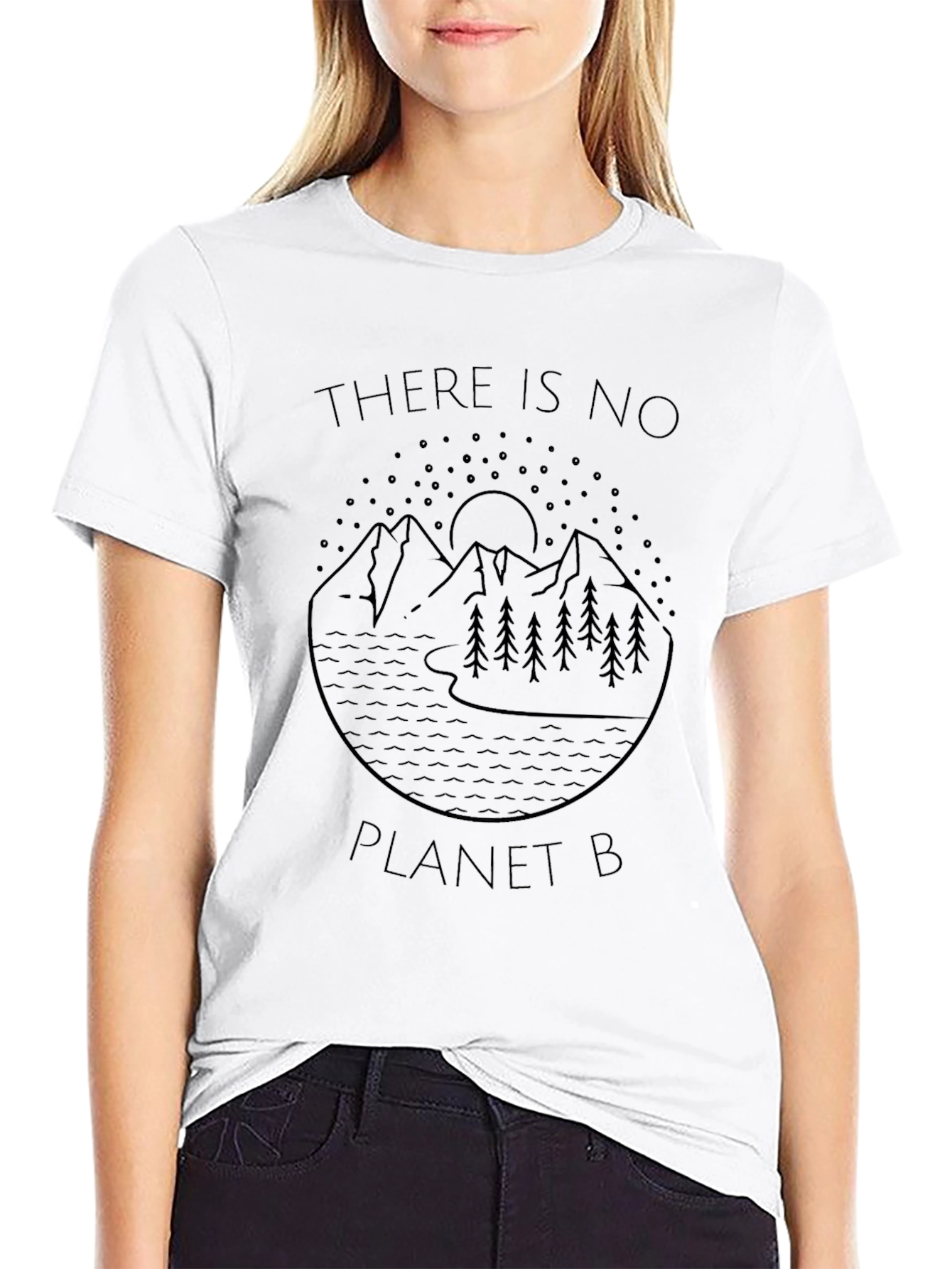 Eco-Friendly Black T-Shirt - No Planet B Graphic Tee
