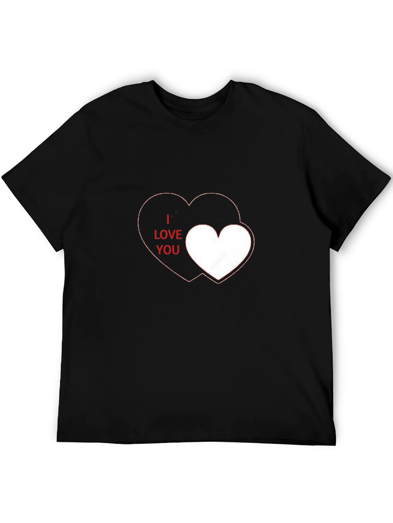 I Love You Heart Graphic Black T-Shirt