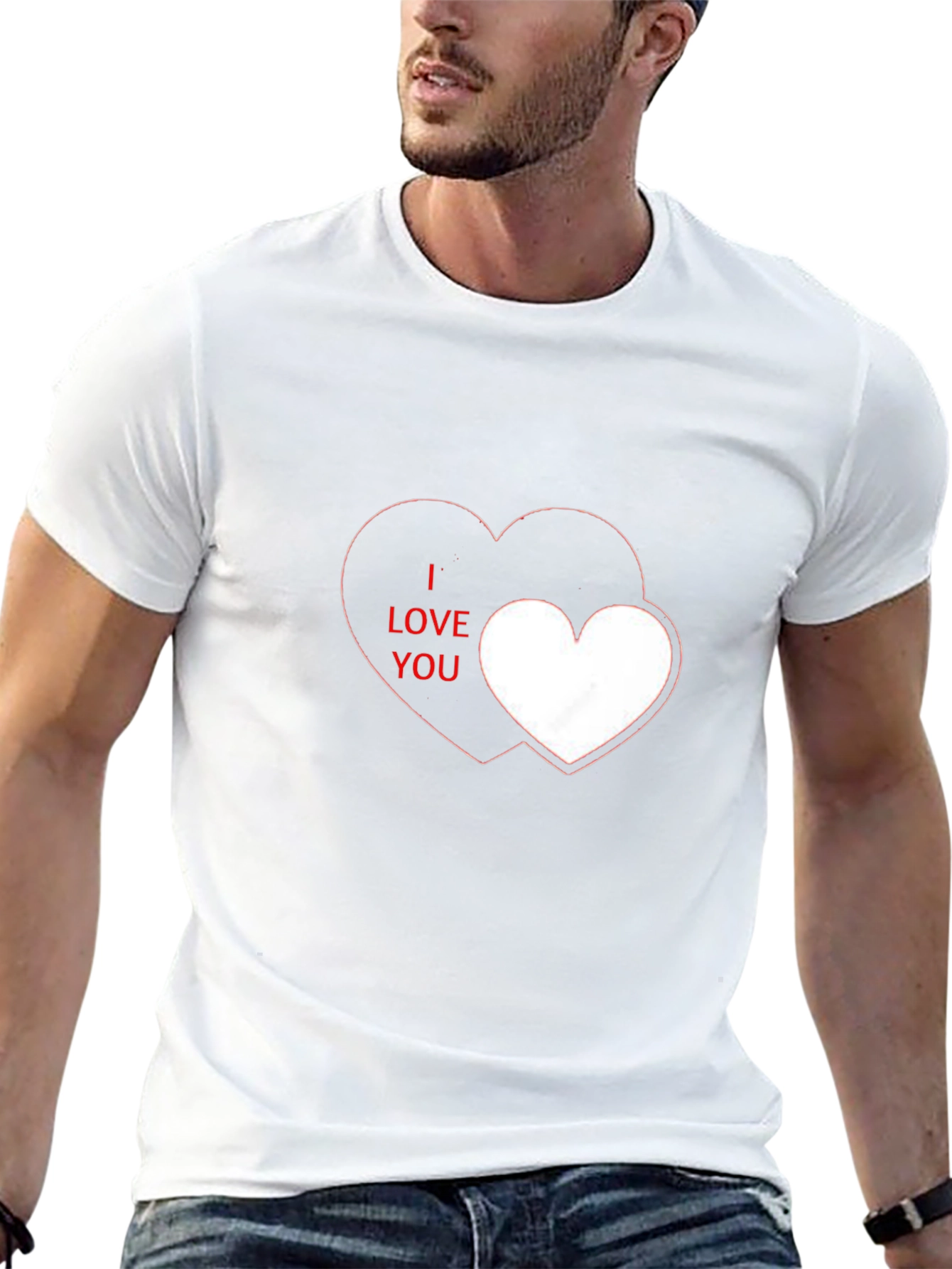 I Love You Heart Graphic Black T-Shirt