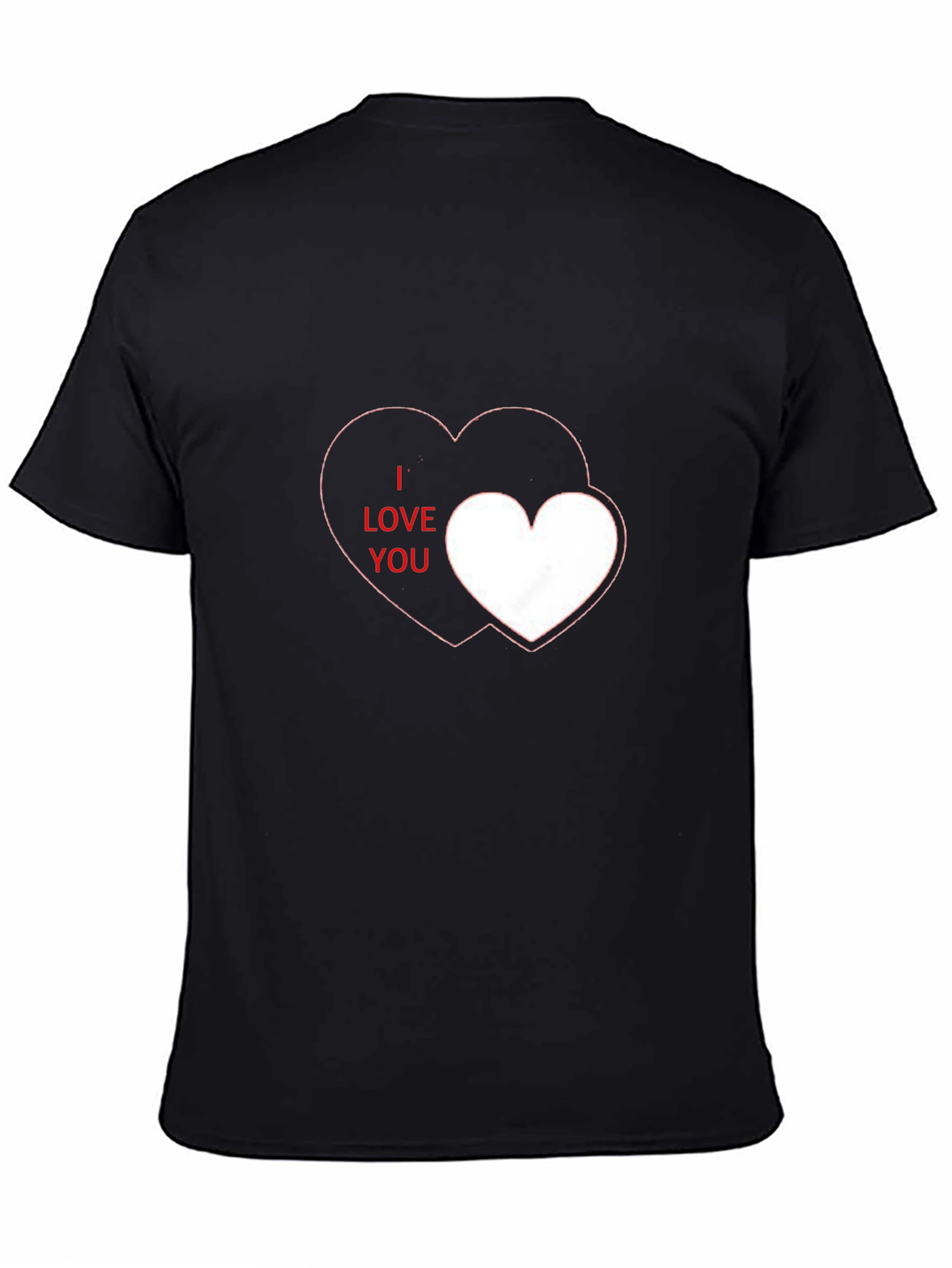 I Love You Heart Graphic Black T-Shirt