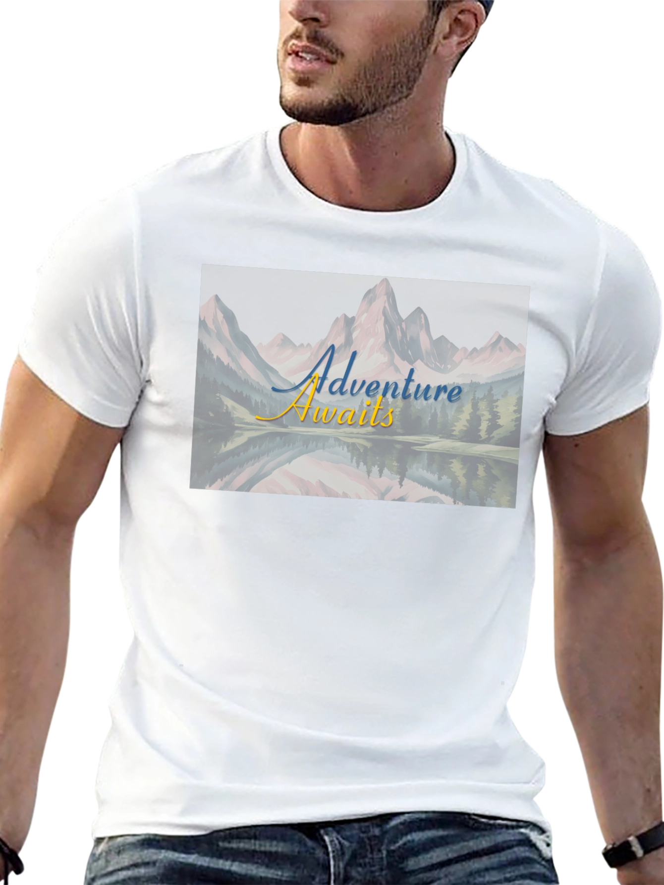 Adventure Awaits Black Graphic Tee