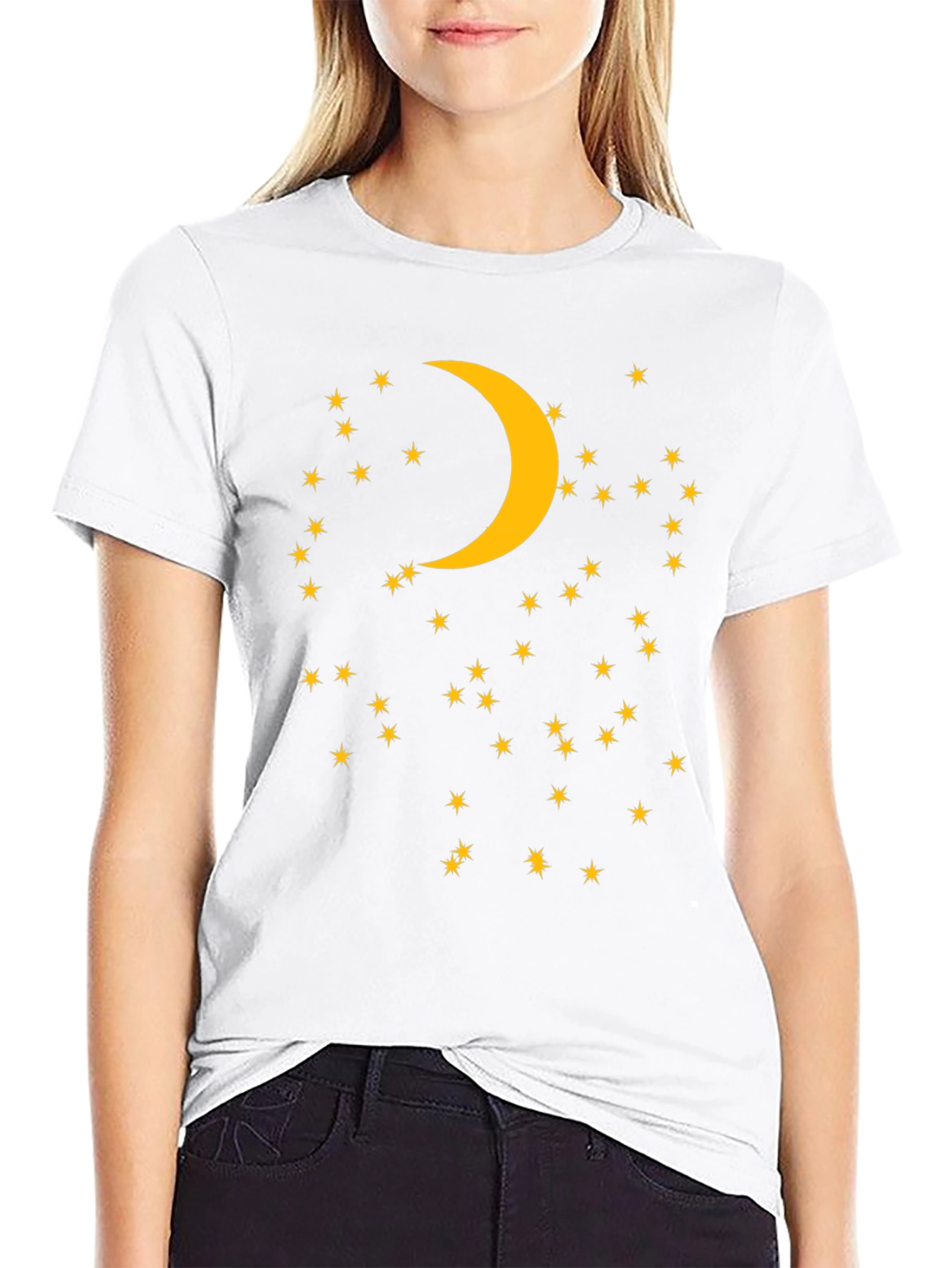 Night Sky Tee: Moon & Stars Graphic Print
