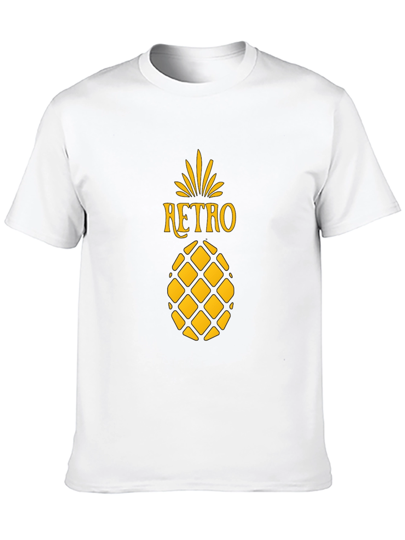 Retro Pineapple Graphic Tee - Stylish Black T-Shirt