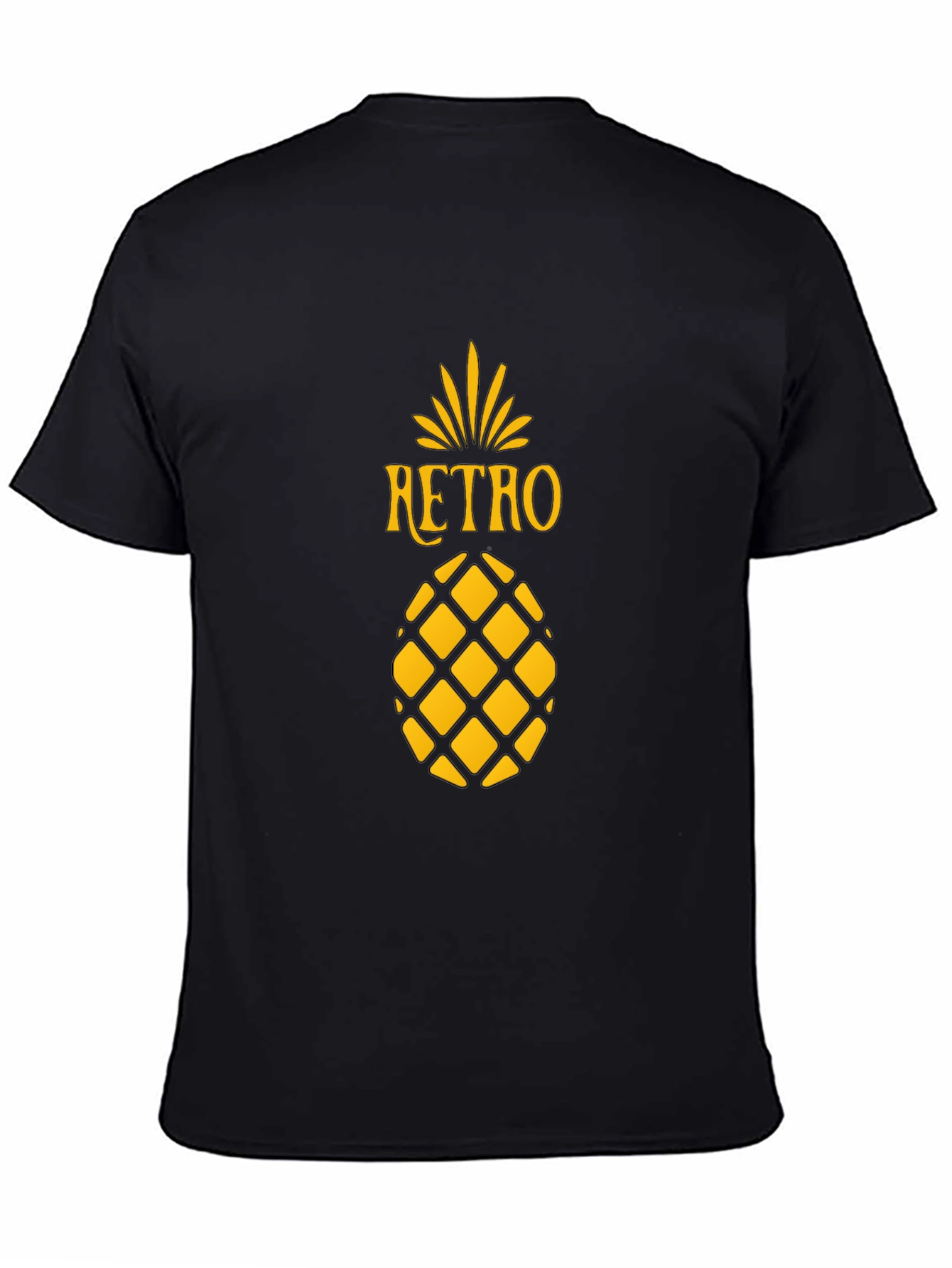 Retro Pineapple Graphic Tee - Stylish Black T-Shirt