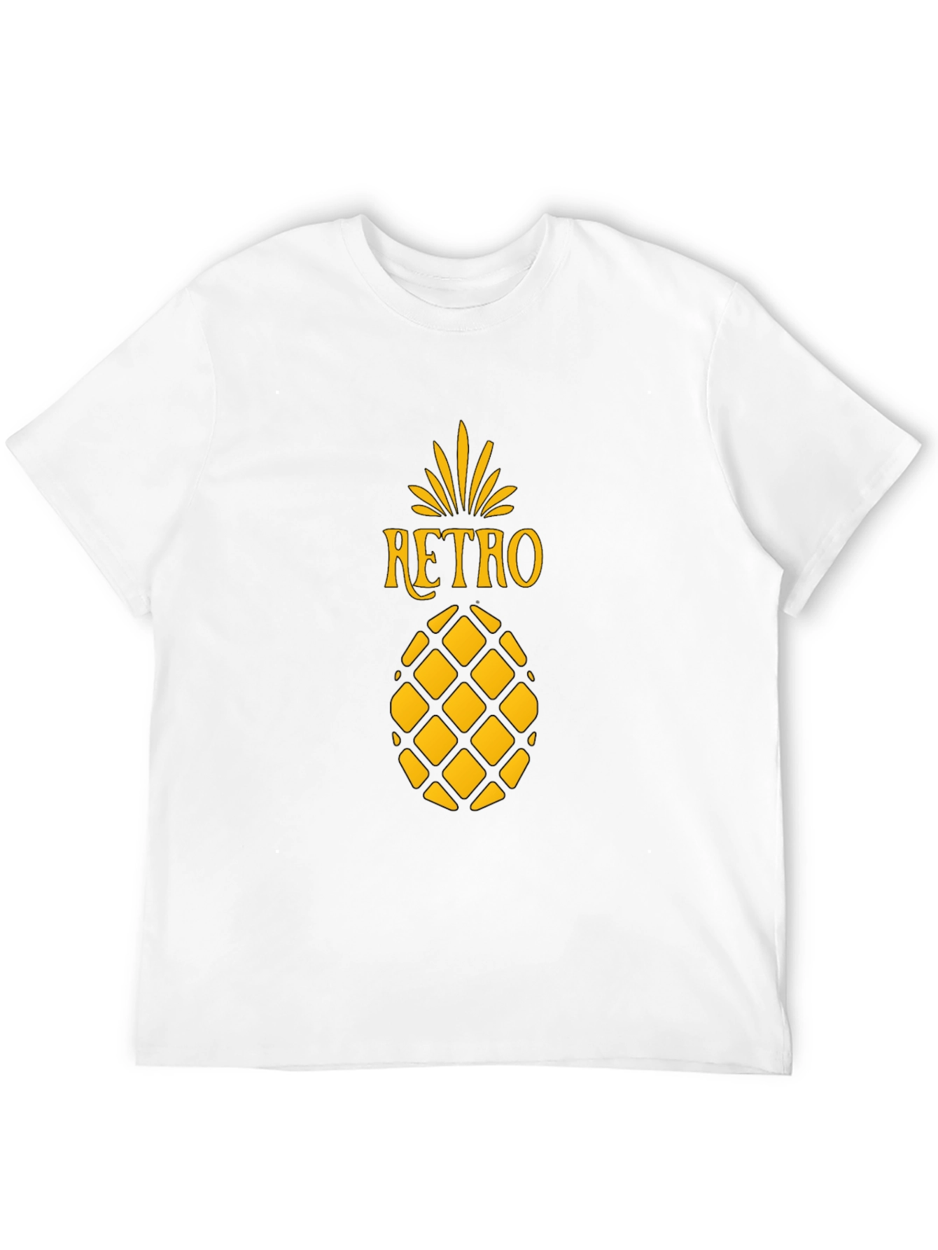 Retro Pineapple Graphic Tee - Stylish Black T-Shirt