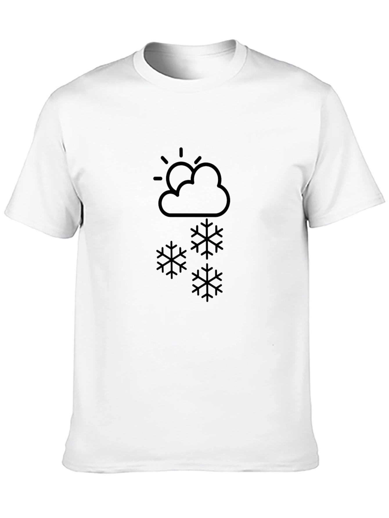 Snowy Day Graphic Tee - Black Cotton T-Shirt
