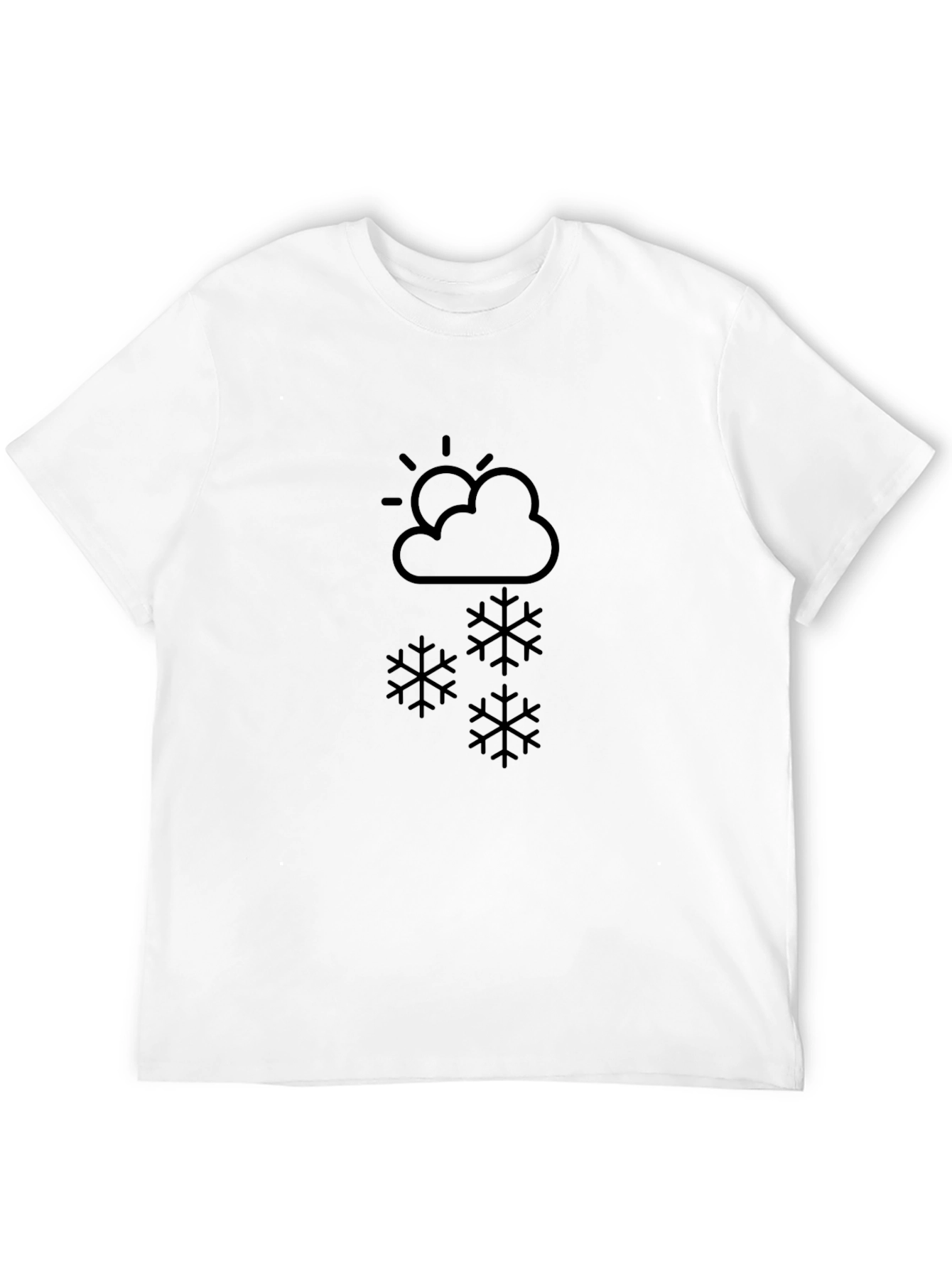 Snowy Day Graphic Tee - Black Cotton T-Shirt