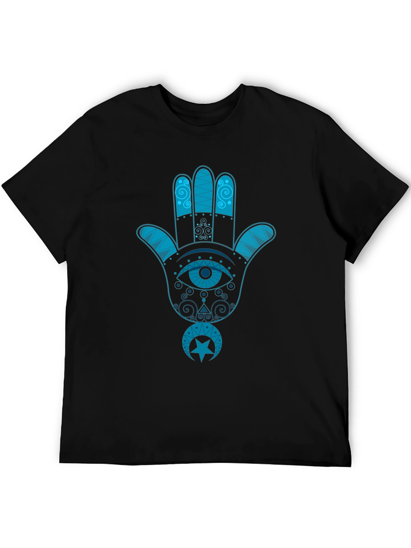 Hamsa Hand Graphic Tee - Black