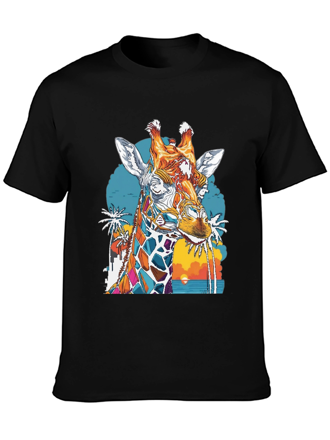 Giraffe Sunset Graphic Tee