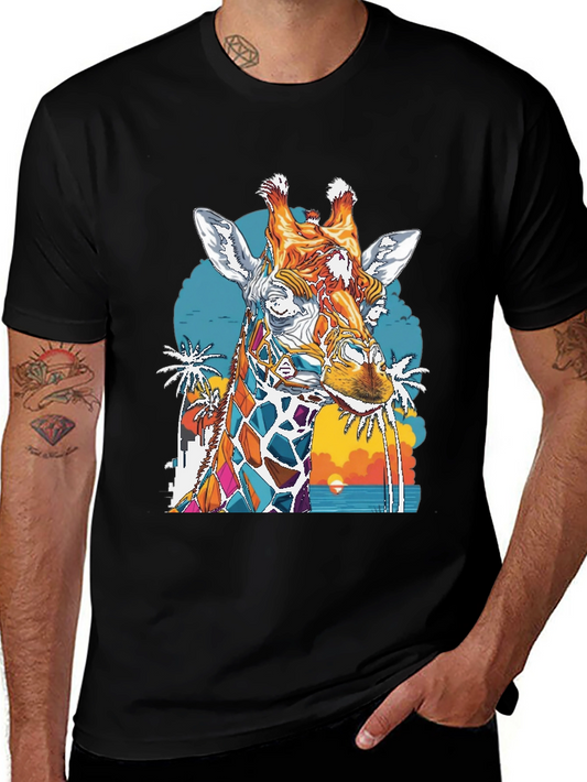Giraffe Sunset Graphic Tee