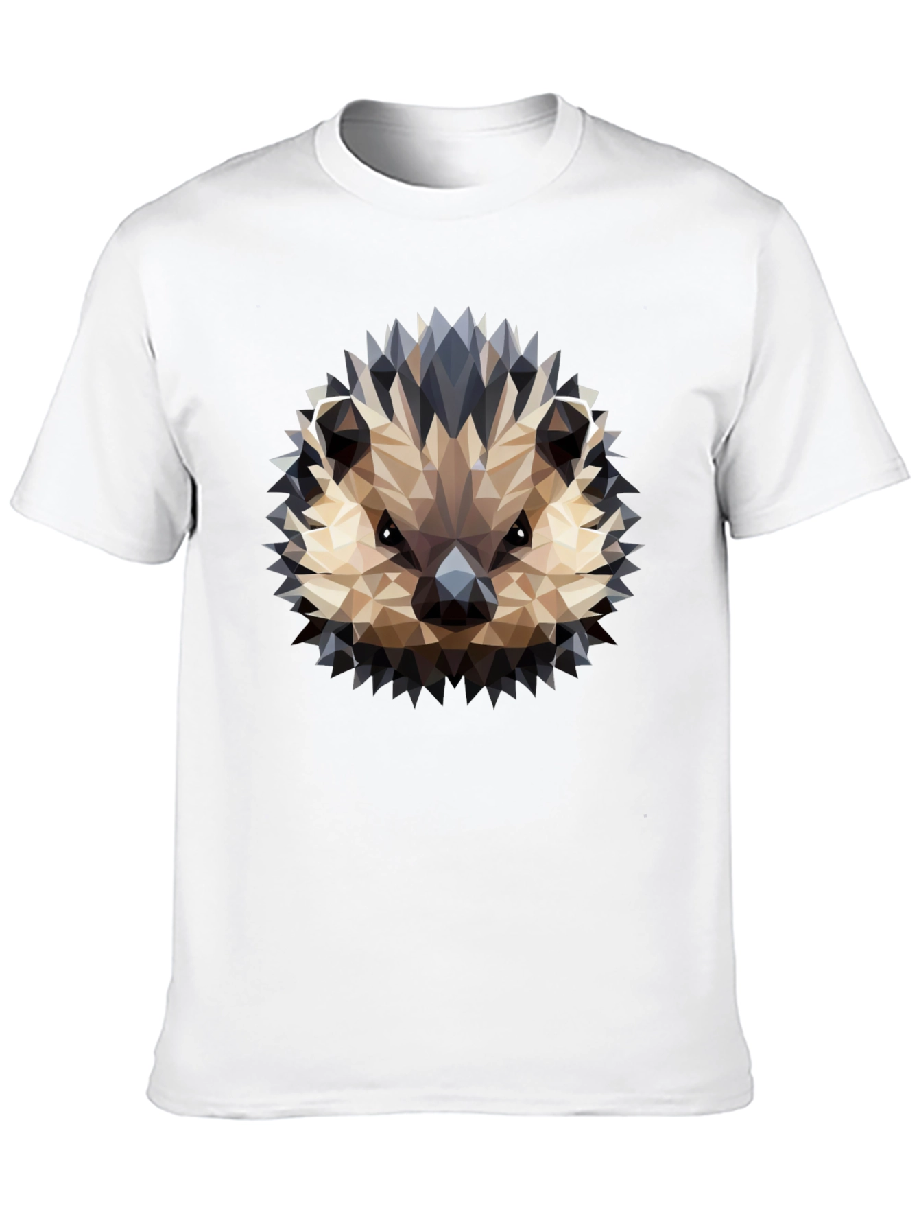 Geometric Hedgehog Graphic Black T-Shirt