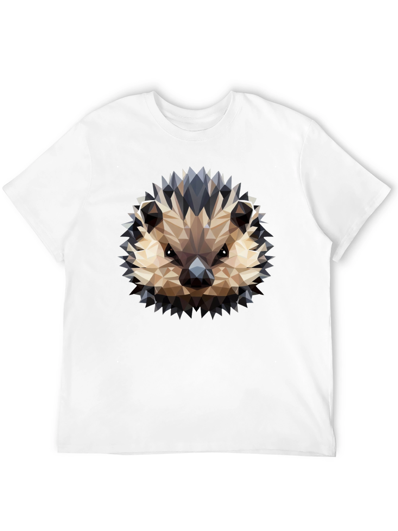 Geometric Hedgehog Graphic Black T-Shirt