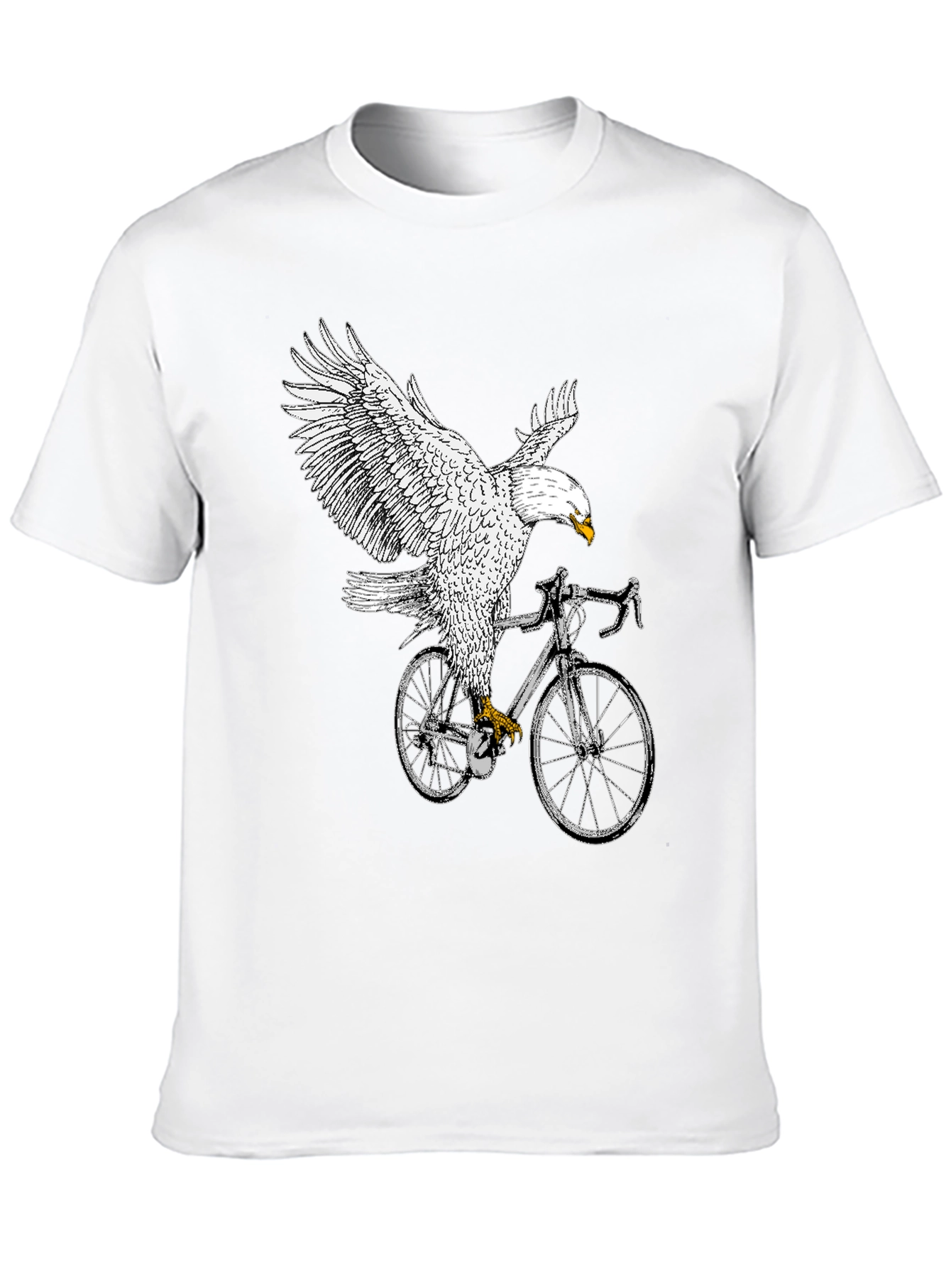 Eagle Riding Bike Graphic Tee - Black