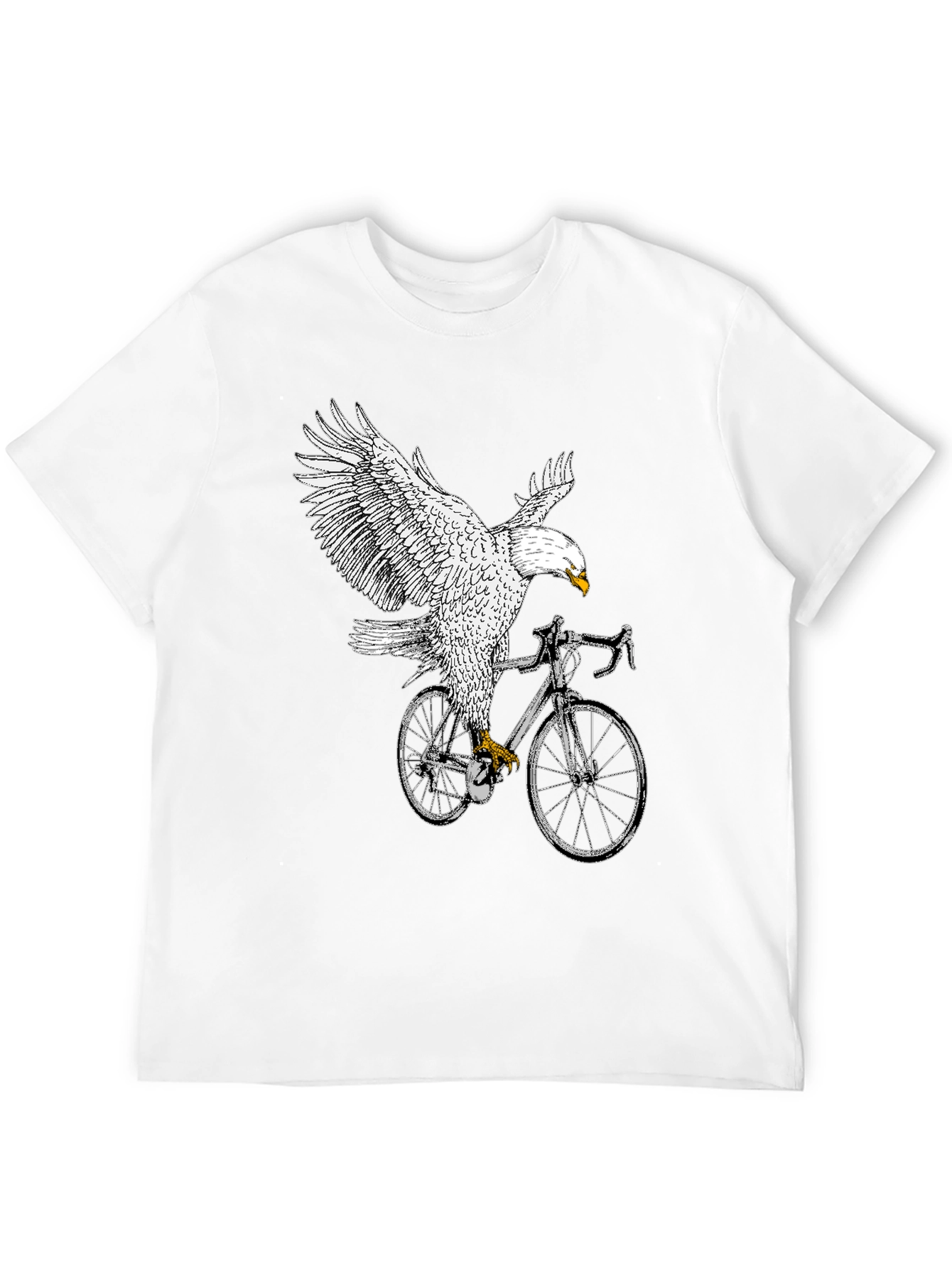 Eagle Riding Bike Graphic Tee - Black