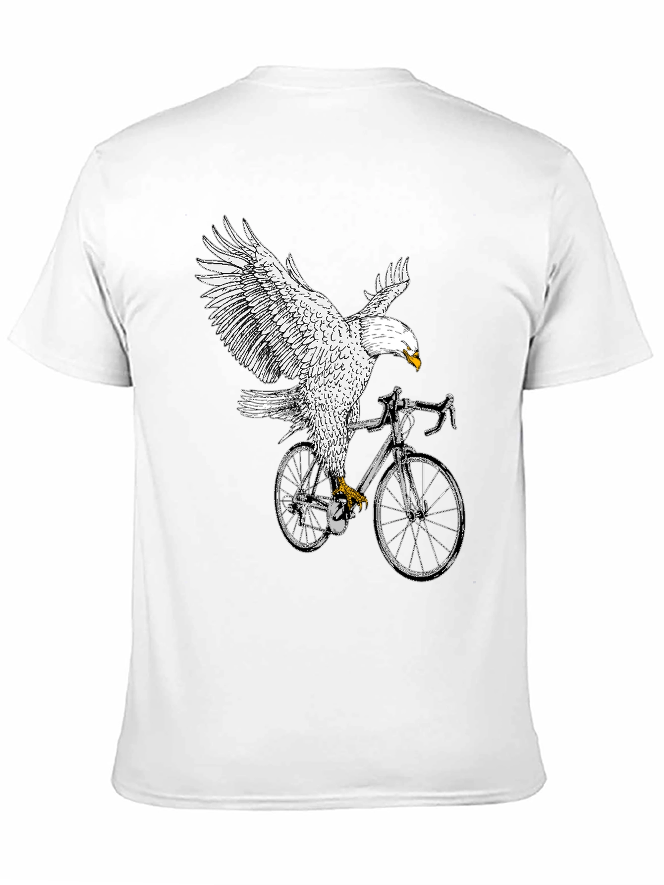 Eagle Riding Bike Graphic Tee - Black