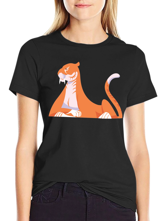 Cartoon Saber-Tooth Tiger Graphic Tee