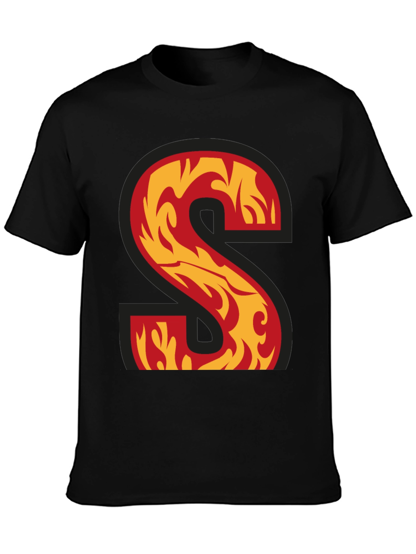 Fiery Letter S Graphic Tee - Cool & Stylish