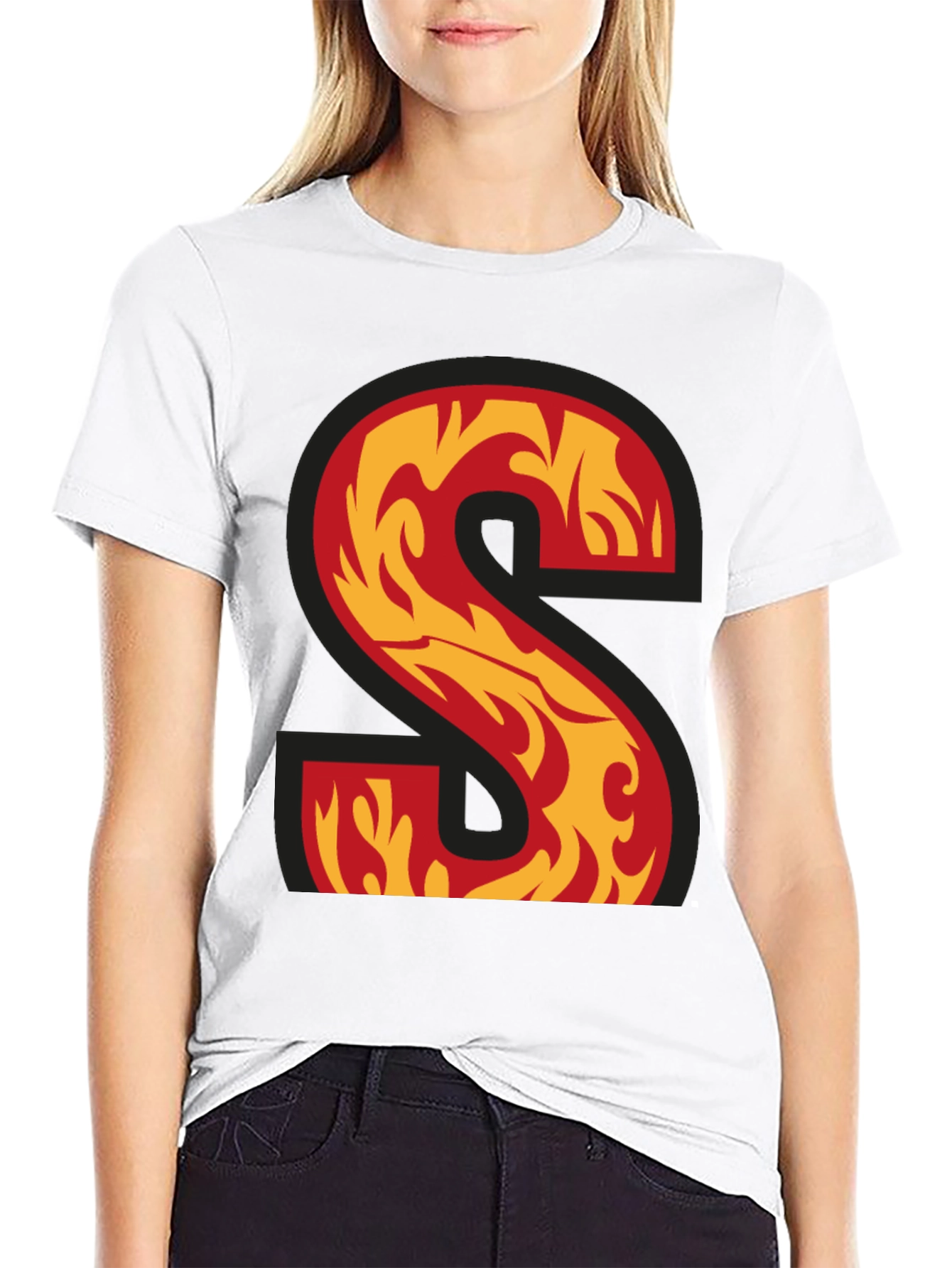 Fiery Letter S Graphic Tee - Cool & Stylish