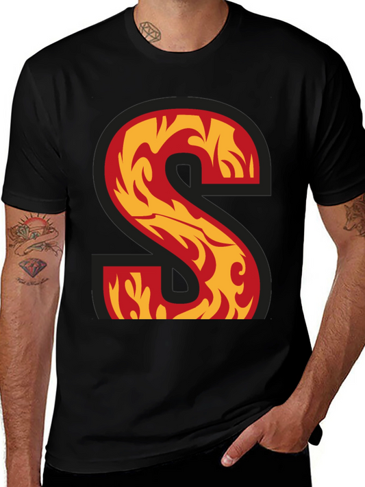 Fiery Letter S Graphic Tee - Cool & Stylish