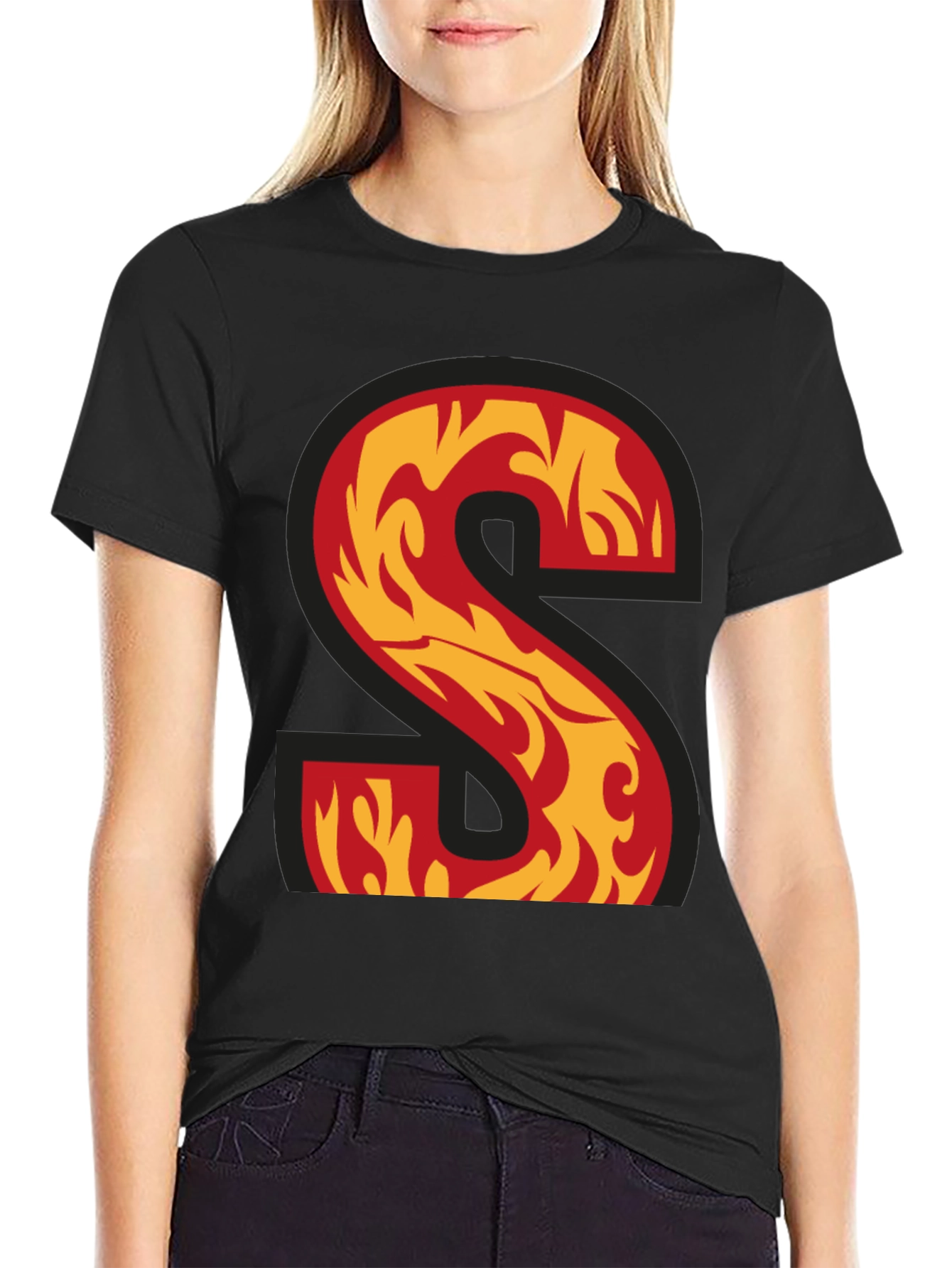 Fiery Letter S Graphic Tee - Cool & Stylish