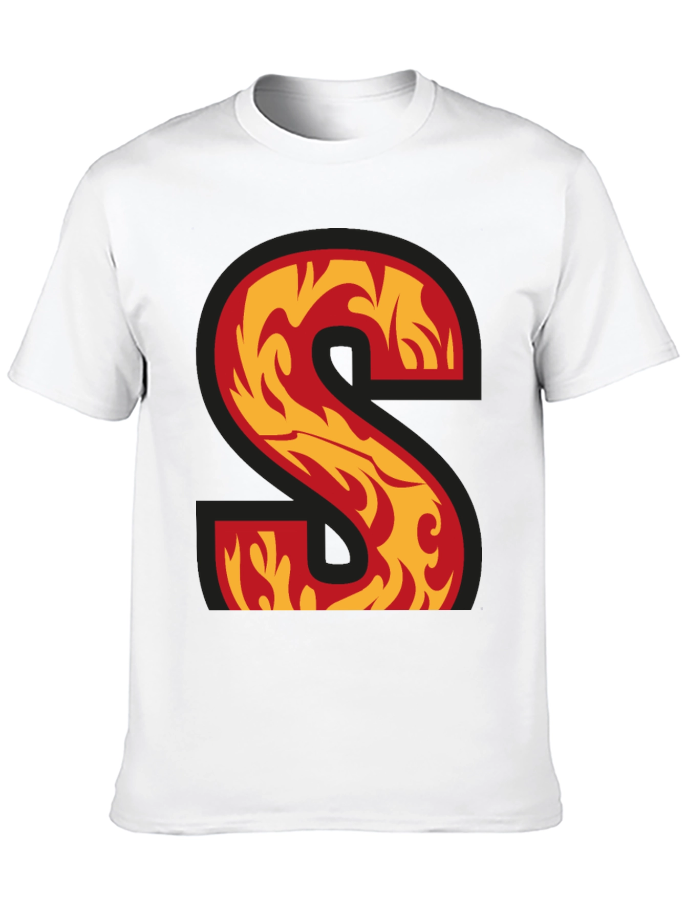 Fiery Letter S Graphic Tee - Cool & Stylish