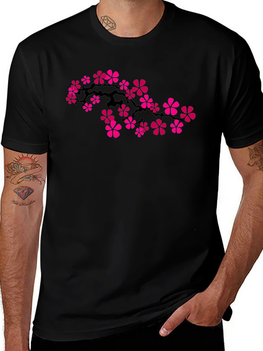 Floral Blossom Graphic T-Shirt - Black