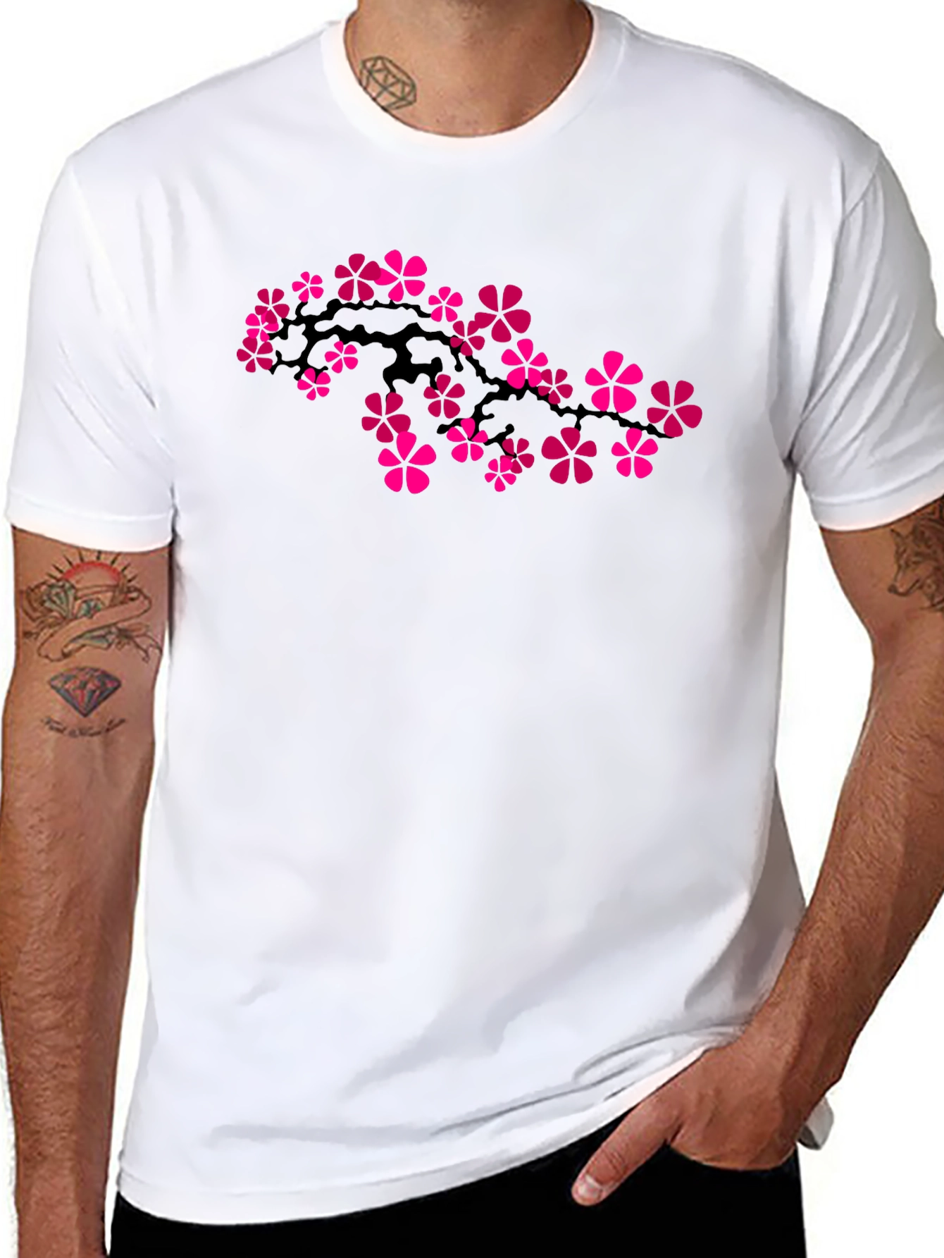 Floral Blossom Graphic T-Shirt - Black