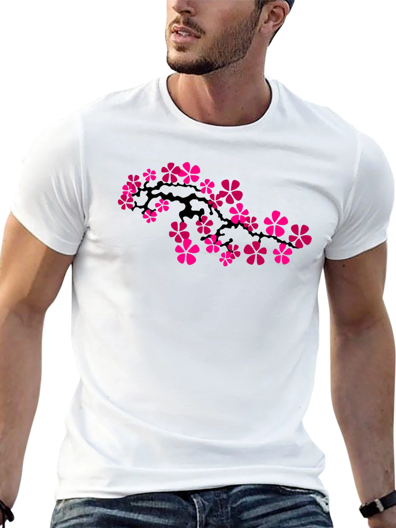 Floral Blossom Graphic T-Shirt - Black