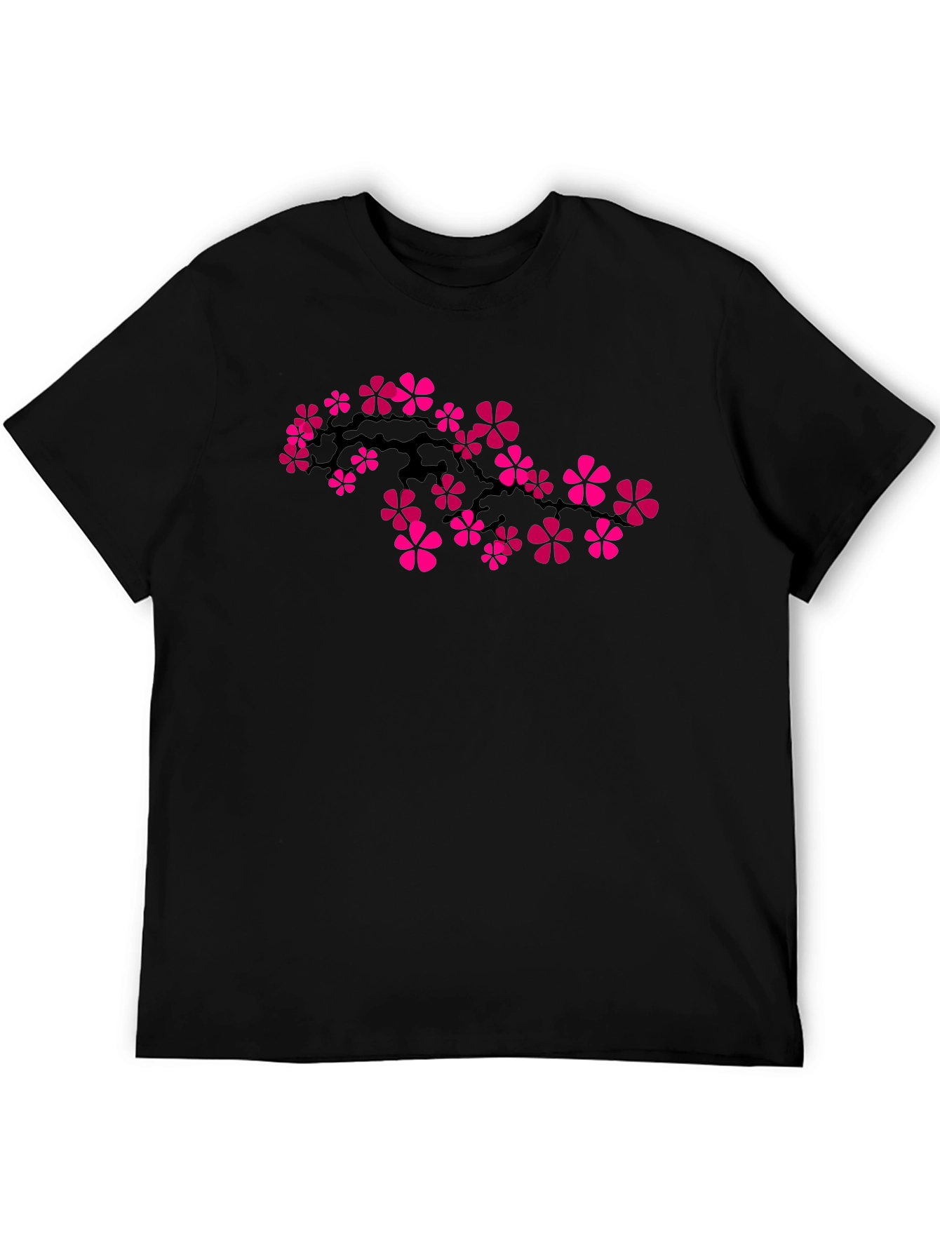 Floral Blossom Graphic T-Shirt - Black
