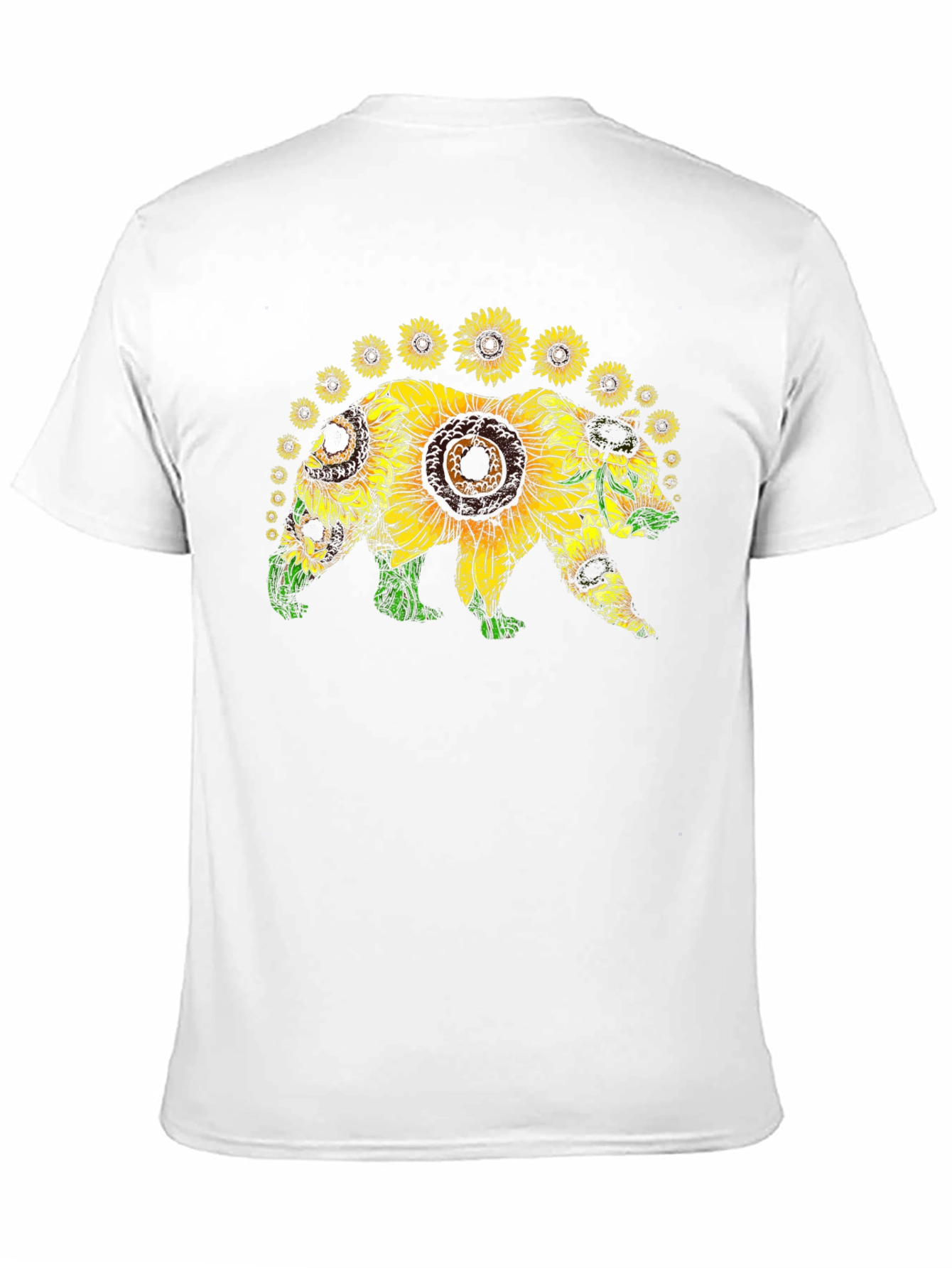 Sunflower Bear Graphic Tee - Nature Lovers T-Shirt