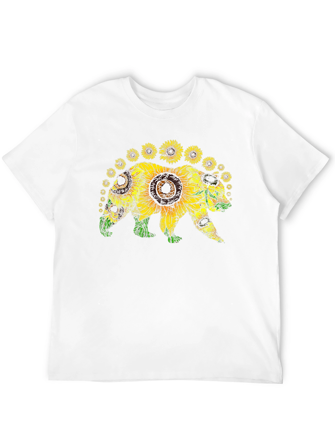 Sunflower Bear Graphic Tee - Nature Lovers T-Shirt