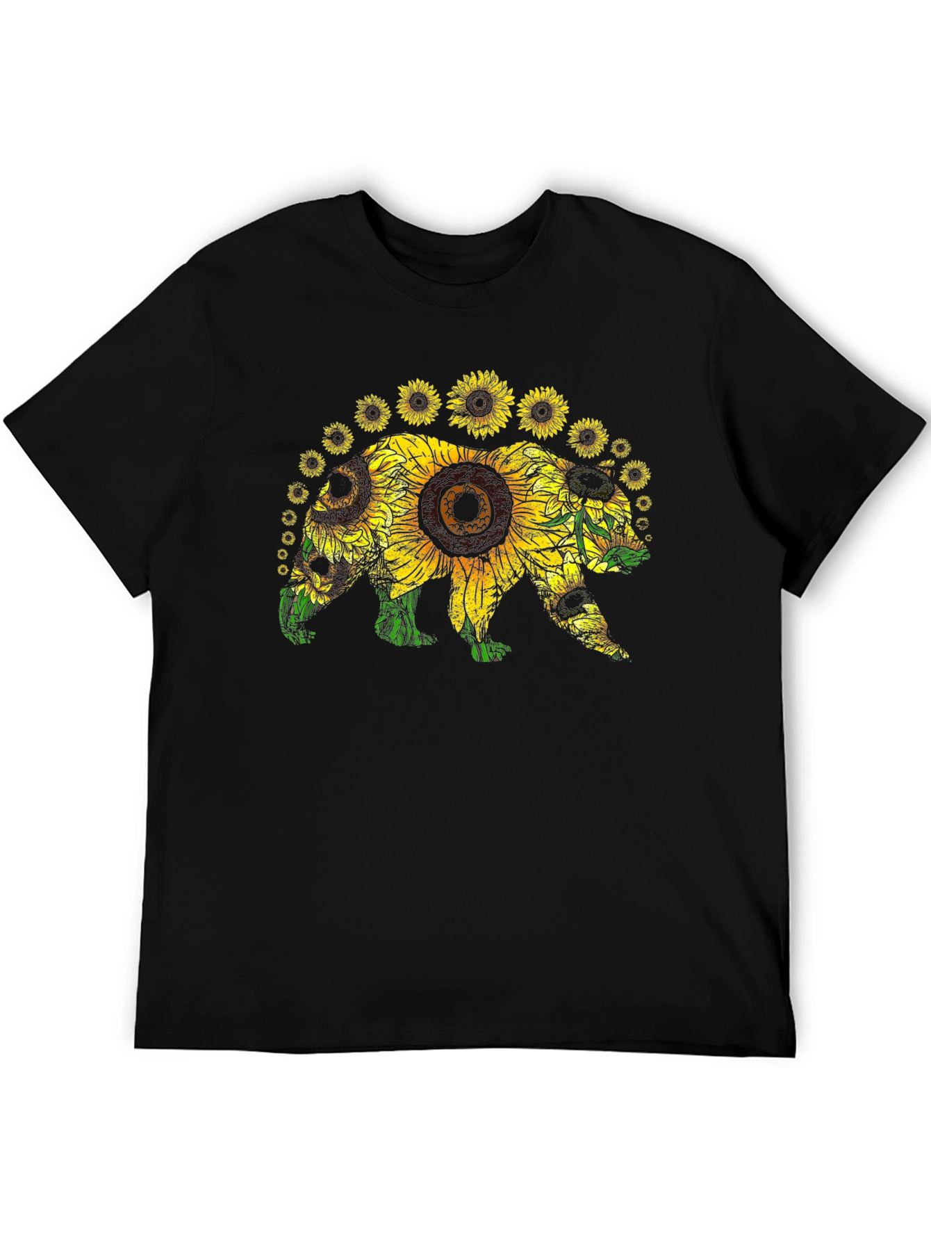 Sunflower Bear Graphic Tee - Nature Lovers T-Shirt