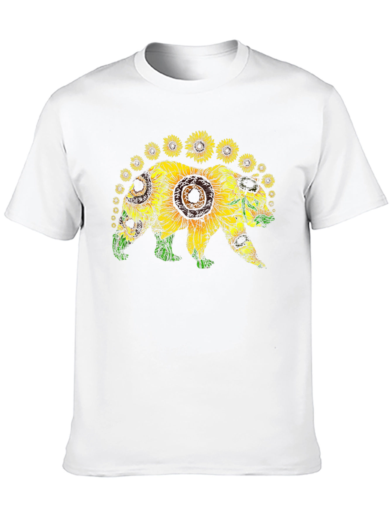 Sunflower Bear Graphic Tee - Nature Lovers T-Shirt