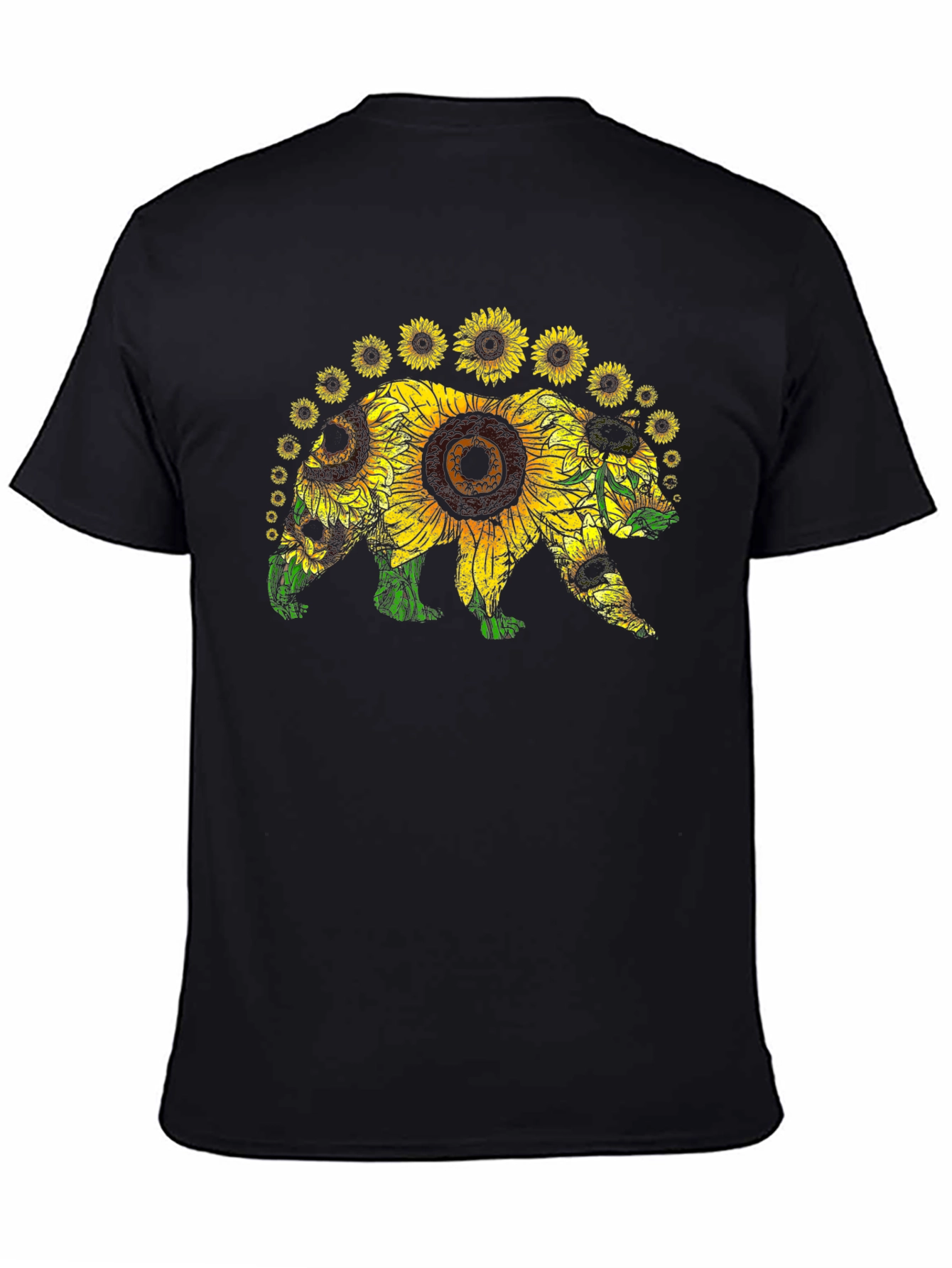 Sunflower Bear Graphic Tee - Nature Lovers T-Shirt