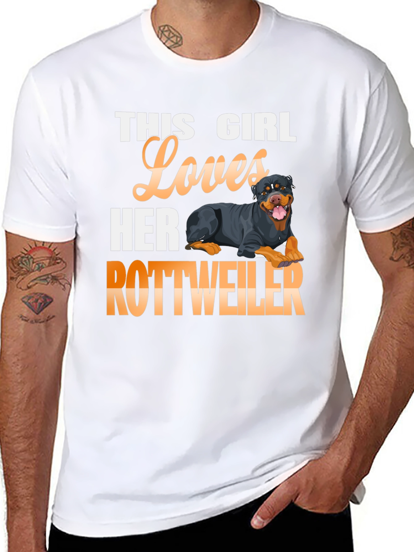 This Girl Loves Her Rottweiler Graphic T-Shirt